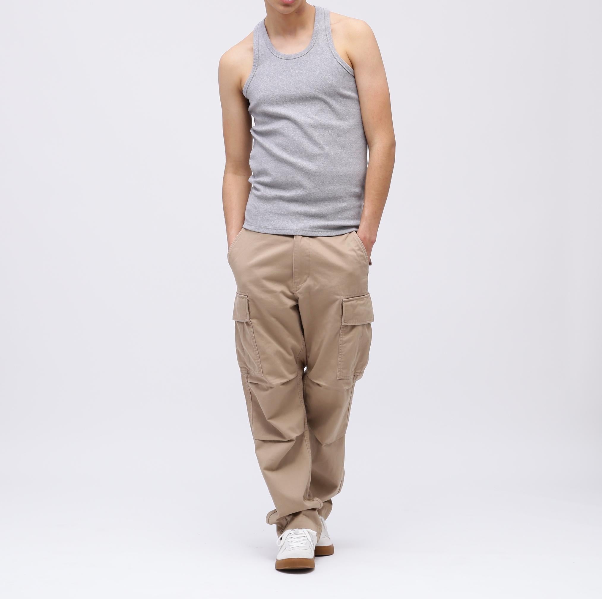 《DAILY/デイリー》>IR TANK TOP RACK C>OSS/リブ タンクトップ バッククロス  デイリーウェア グレー