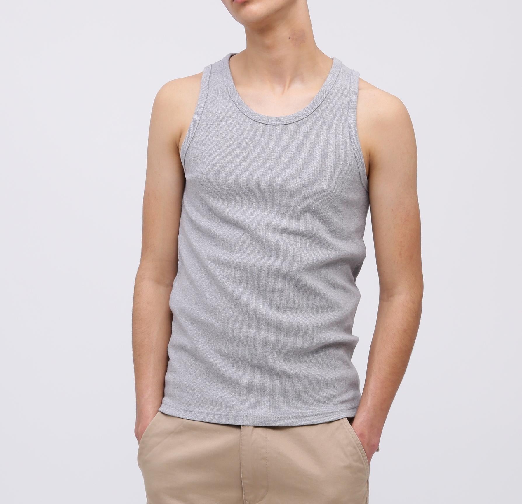 《DAILY/デイリー》>IR TANK TOP/リブ タンクトップ  デイリーウェア グレー