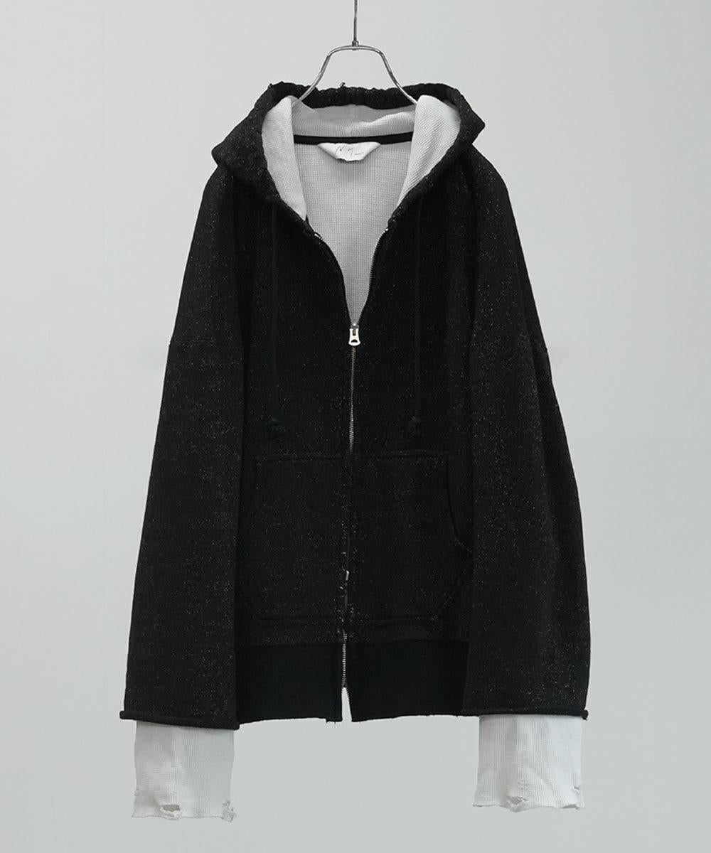 ANCELLM/アンセルム/LAYE>ED ZIP－UP HOODIE EX ブラック