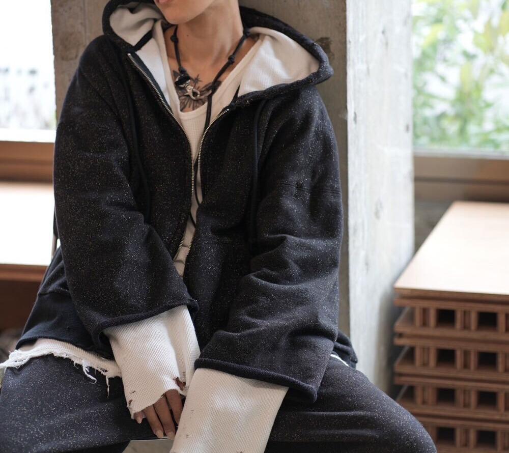 ANCELLM/アンセルム/LAYE>ED ZIP－UP HOODIE EX ブラック