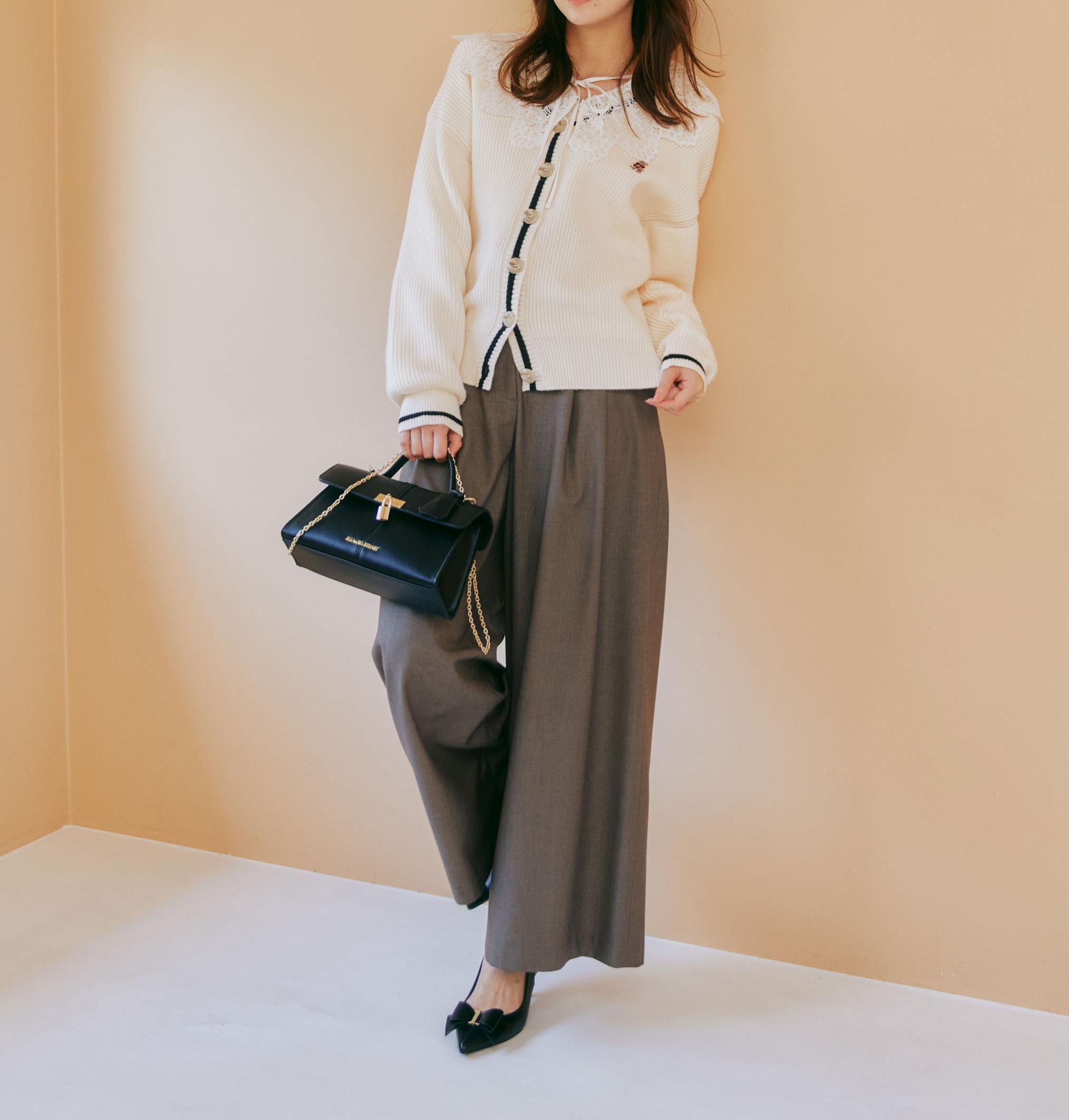 ＜ＢＥＡＲシリーズ＞カーディガンセットアップ エクリュ