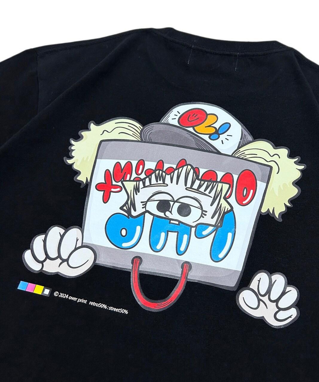 ovepint/オーバープリント/Shoppe Tee - ZE>O ZE>O HE>O ブラック