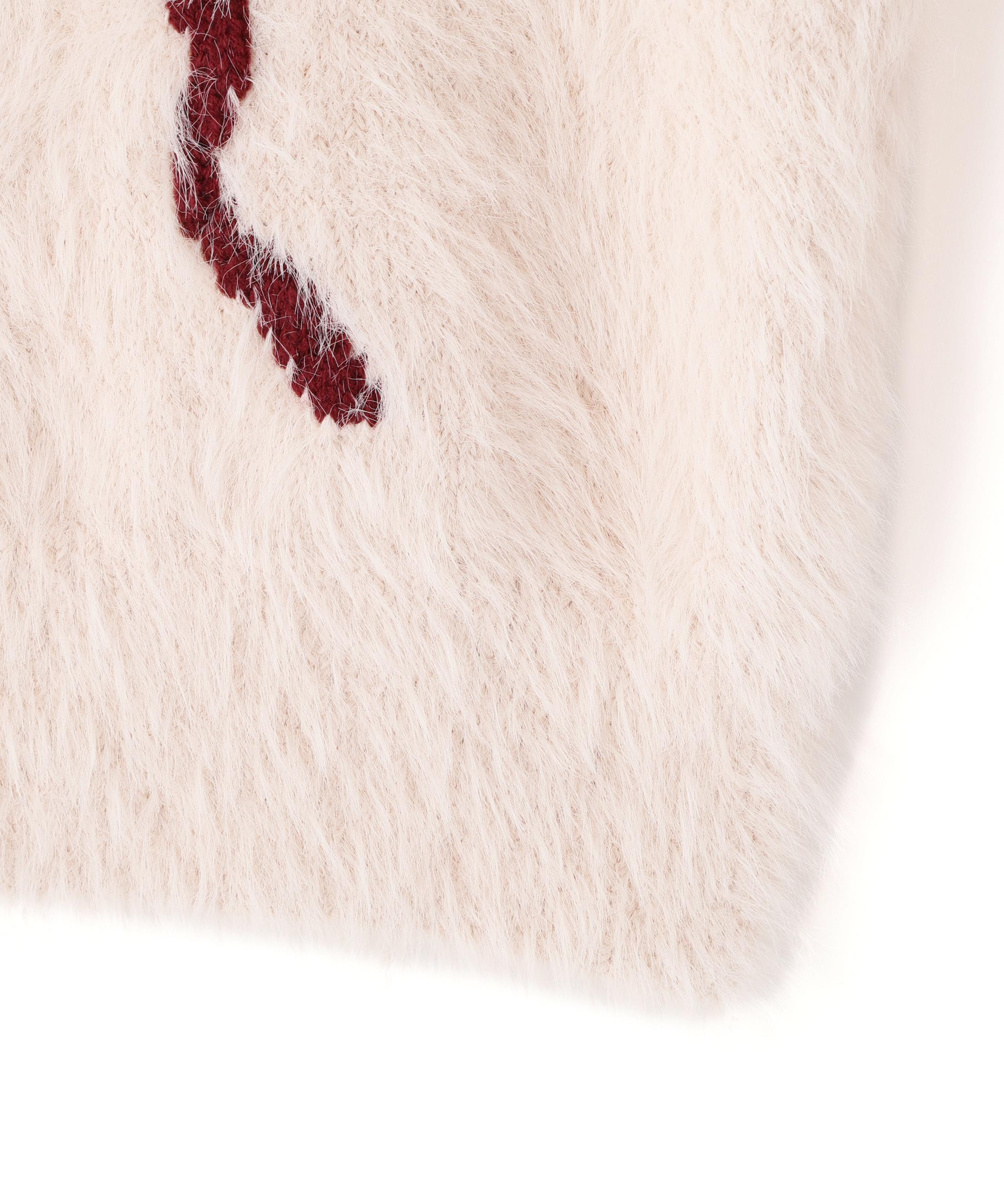 フェザーリボンジャガードニット ピンク