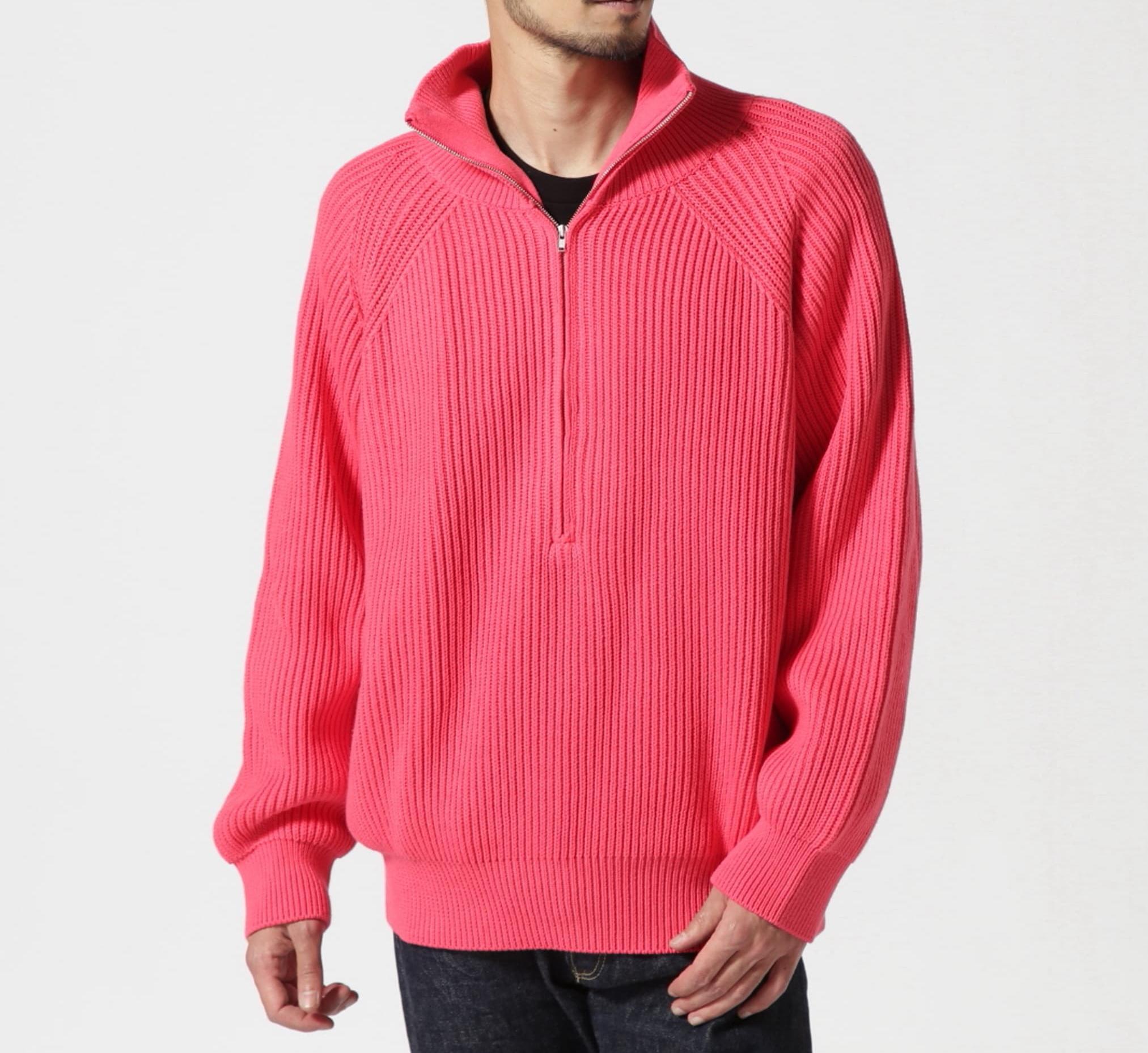 Toionie/トワロニエ/Half Zip Knit ピンク