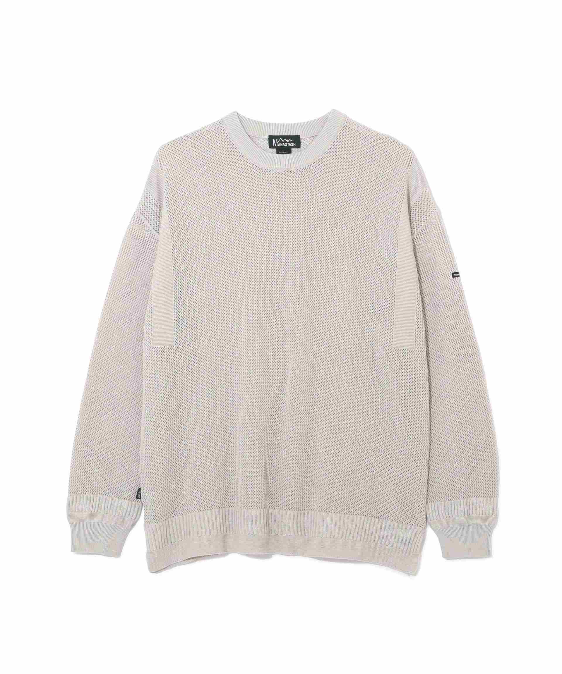 MANASTASH/マナスタッシュ/HEMP MESH SWEATE> ライトグレー3
