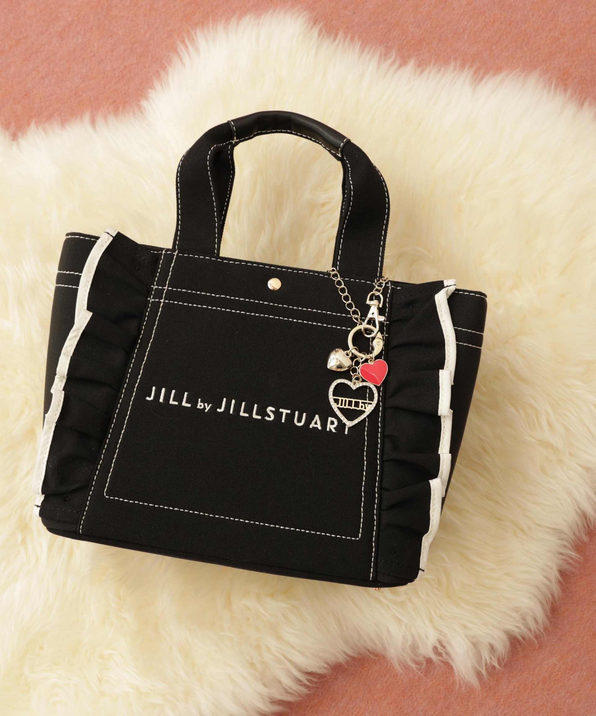 フリルトート小 ブラック