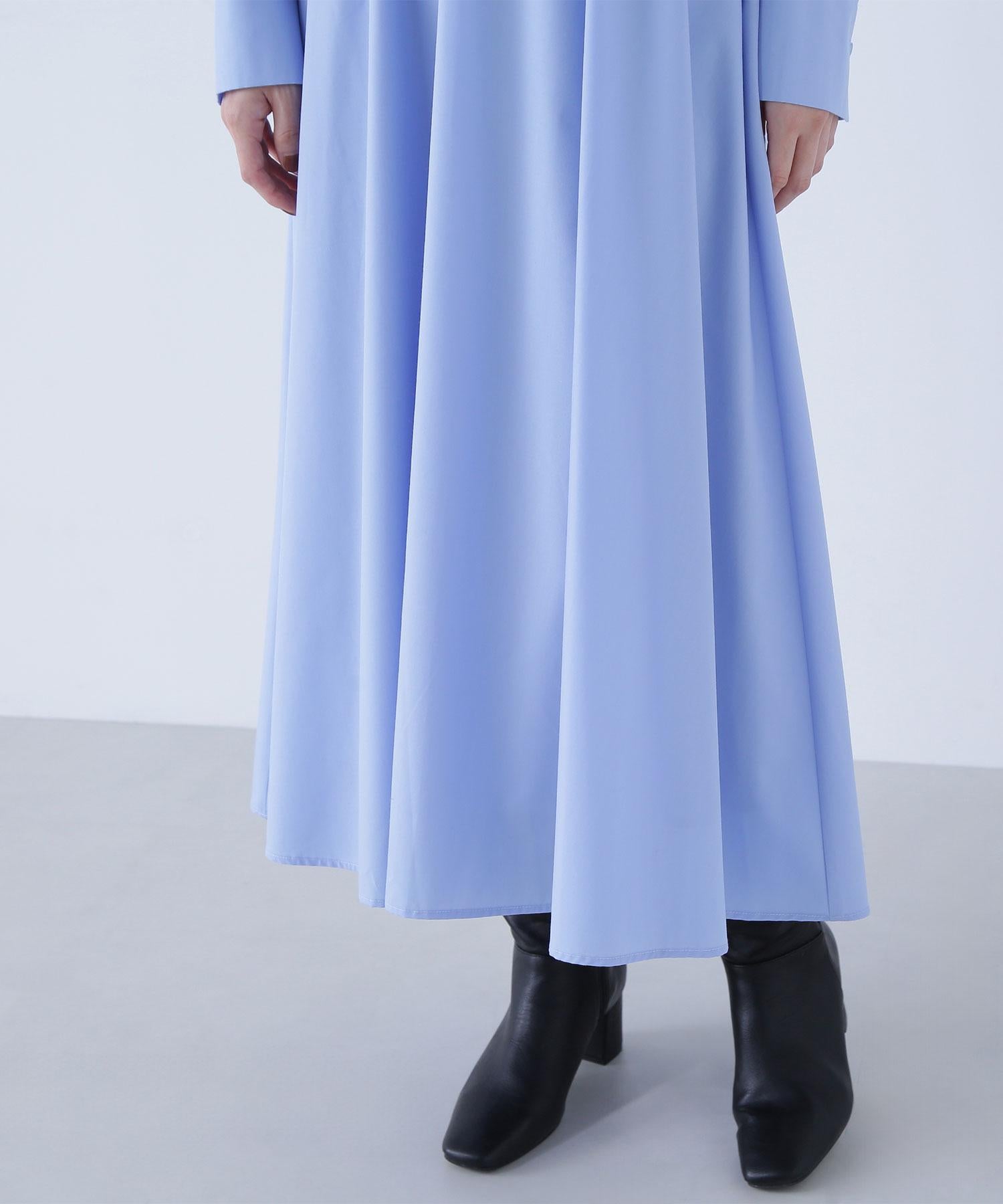 2wayボウタイギャザーワンピース ブルー