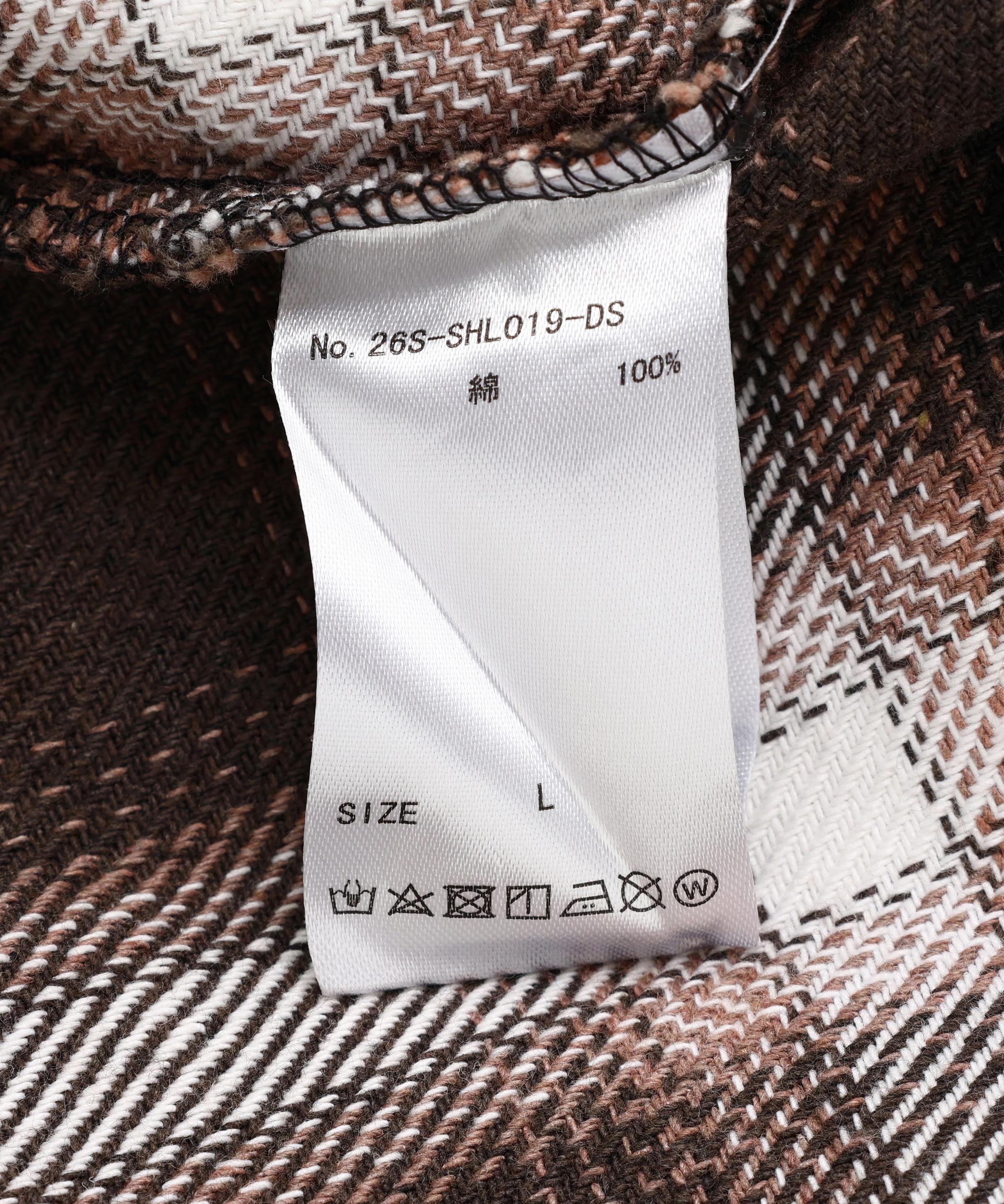 DankeSchon/ダンケシェーン/FLANNEL DAMAGE OMBRE BLEACH CHECK SHIRTS ホワイト