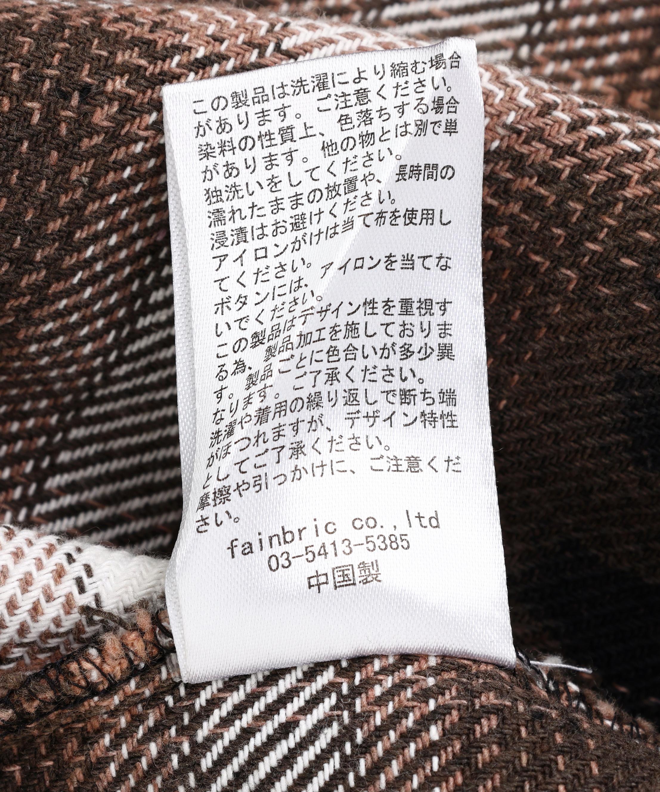 DankeSchon/ダンケシェーン/FLANNEL DAMAGE OMBRE BLEACH CHECK SHIRTS ホワイト