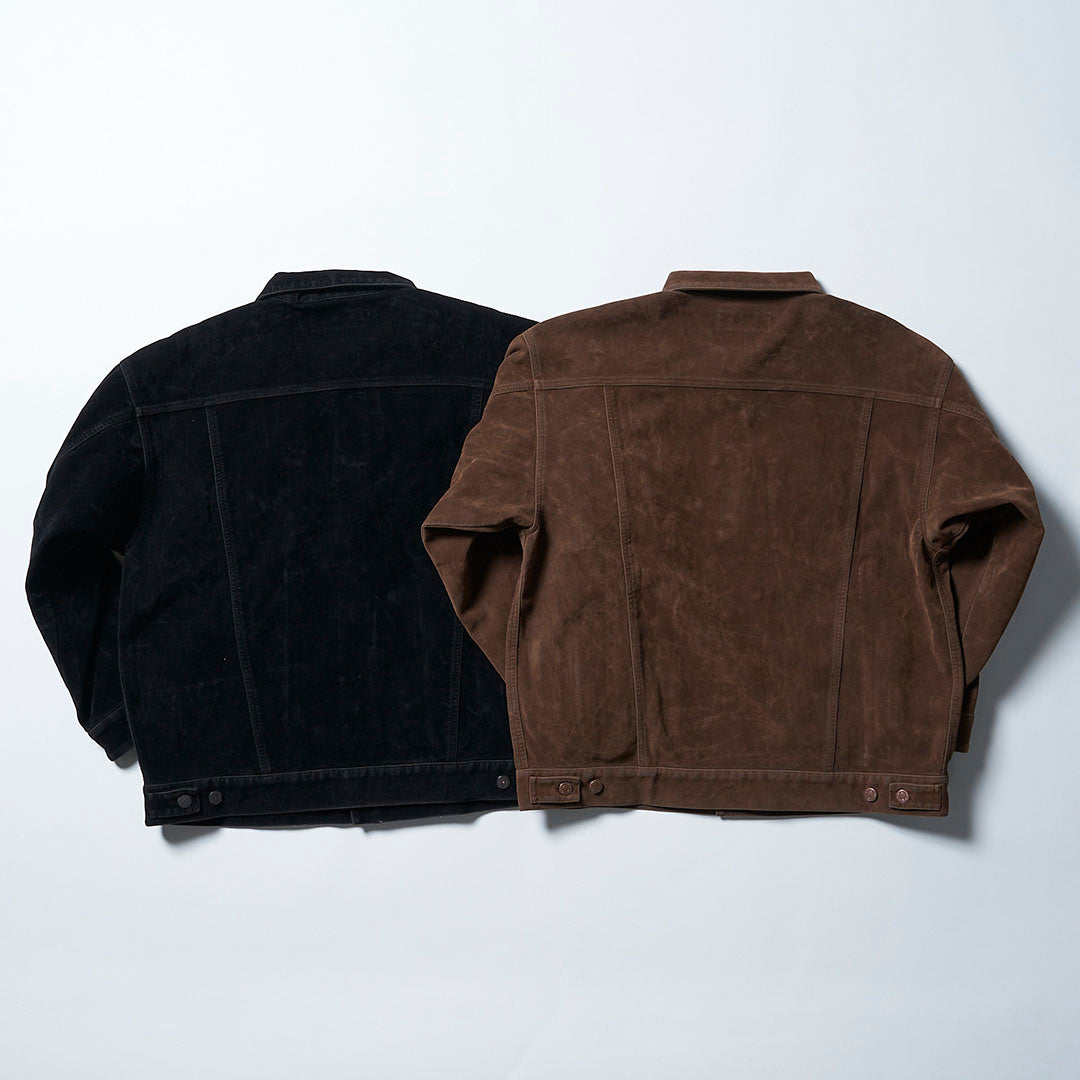 Suede Leather Trucker JKT