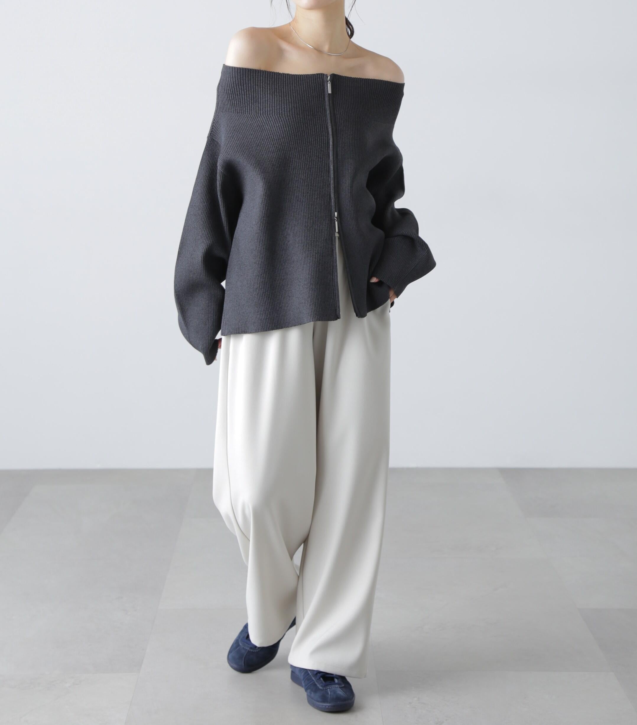 ウエストフリルイージーパンツ オフホワイト