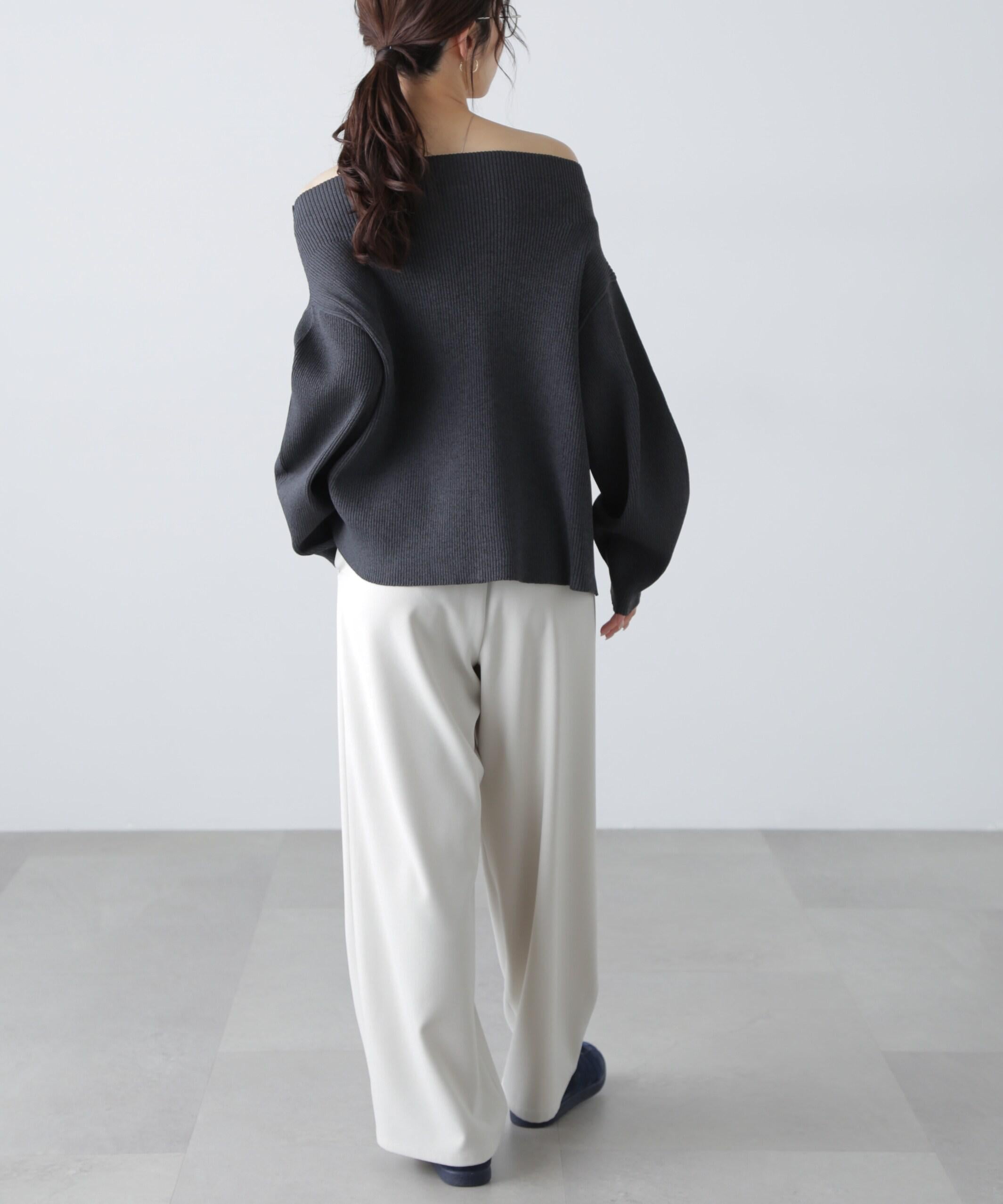 ウエストフリルイージーパンツ オフホワイト