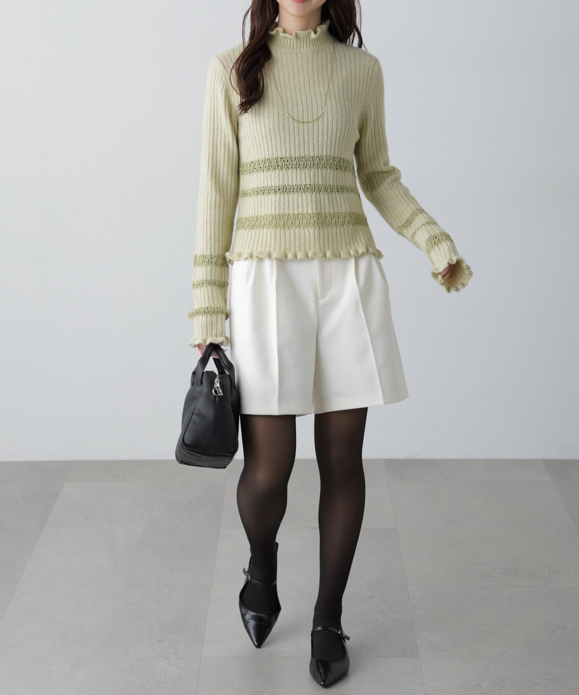 タックショートパンツ アイボリー