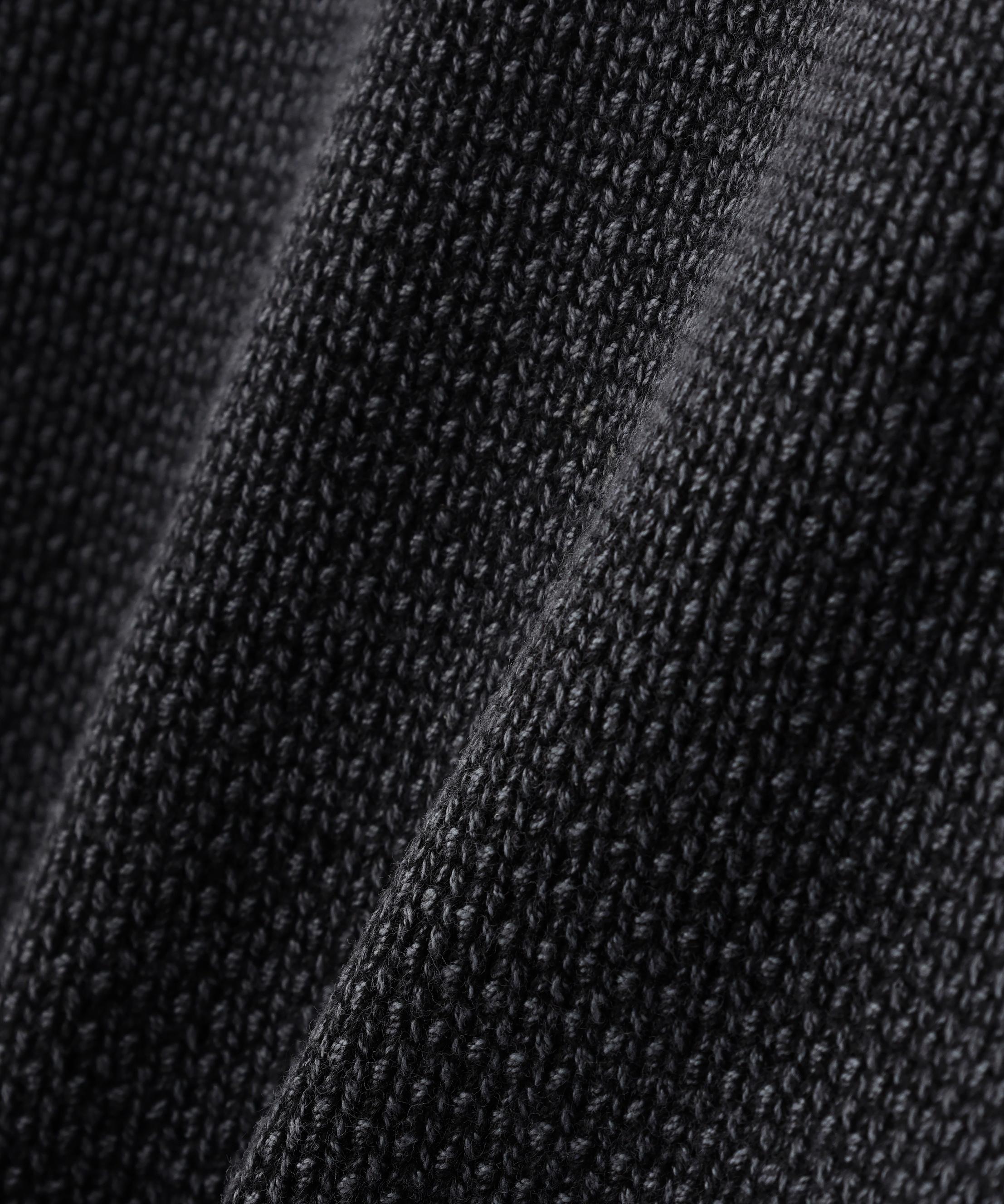 SUPPLIER/サプライヤー/DISTRESSED CROSS LEATHER PATCH KNIT ブラック