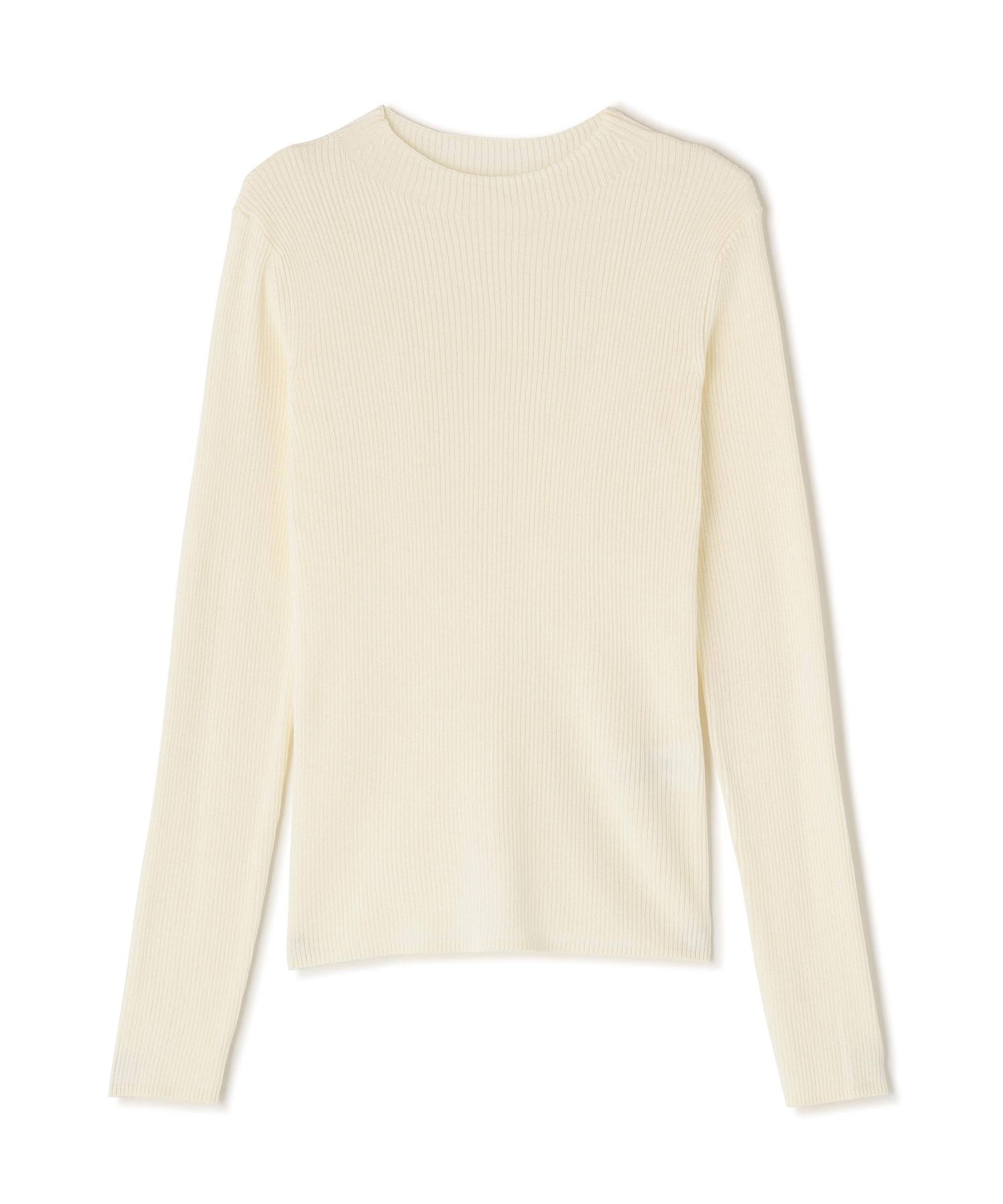 ペプラムベスト＆リブニット ベージュ×オフ