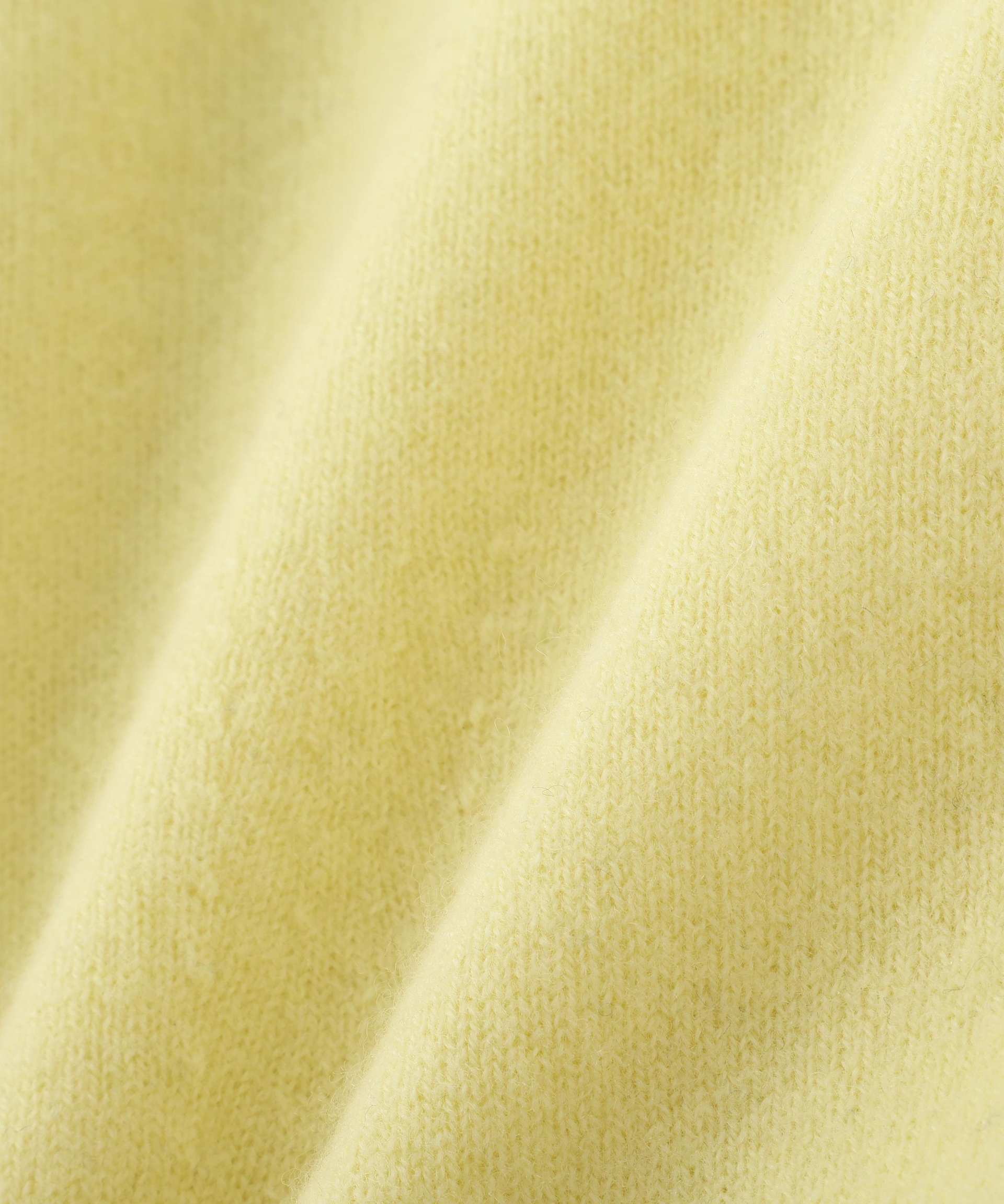 ミドルゲージウールクルーネックカーディガン イエロー