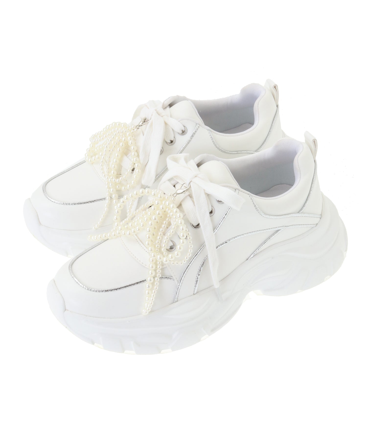 トランテアン ソン ドゥ モード 31 Sons de mode パールリボンチャーム付きスニーカー （オフホワイト） OFF-WHITE