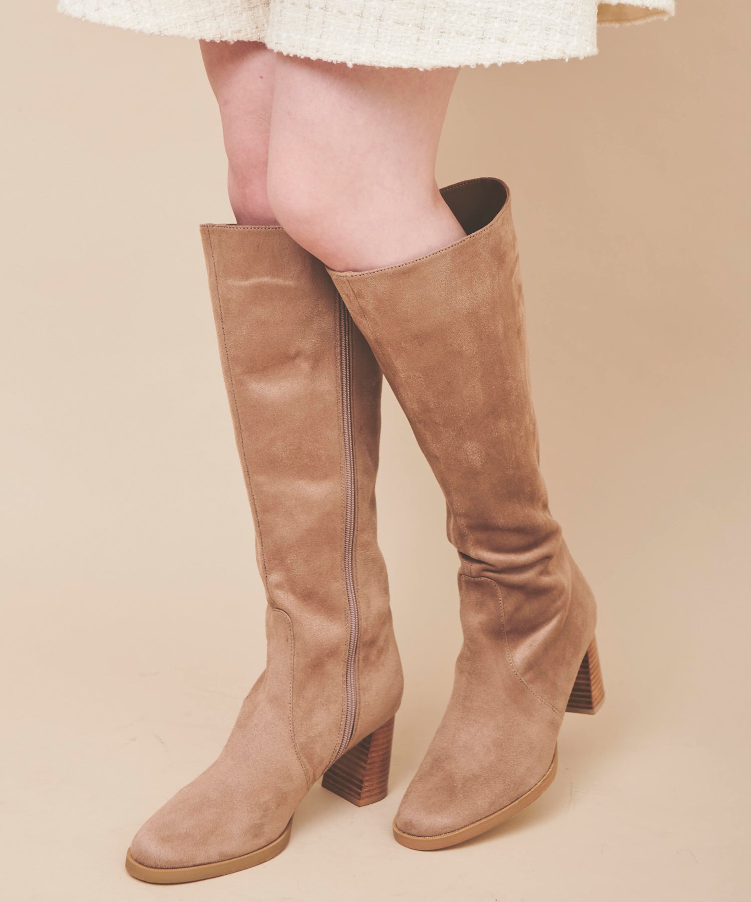 トランテアン ソン ドゥ モード 31 Sons de mode フェイクスウェードロングブーツ （ベージュ） BEIGE