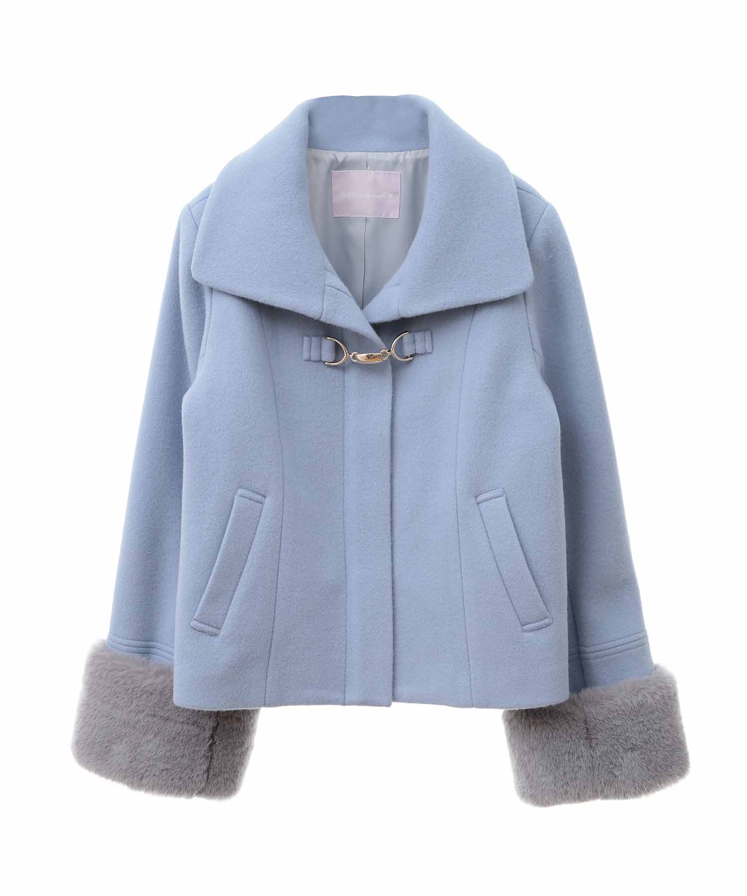 トランテアン ソン ドゥ モード 31 Sons de mode 袖ファー付きショートコート （サックス） サックス