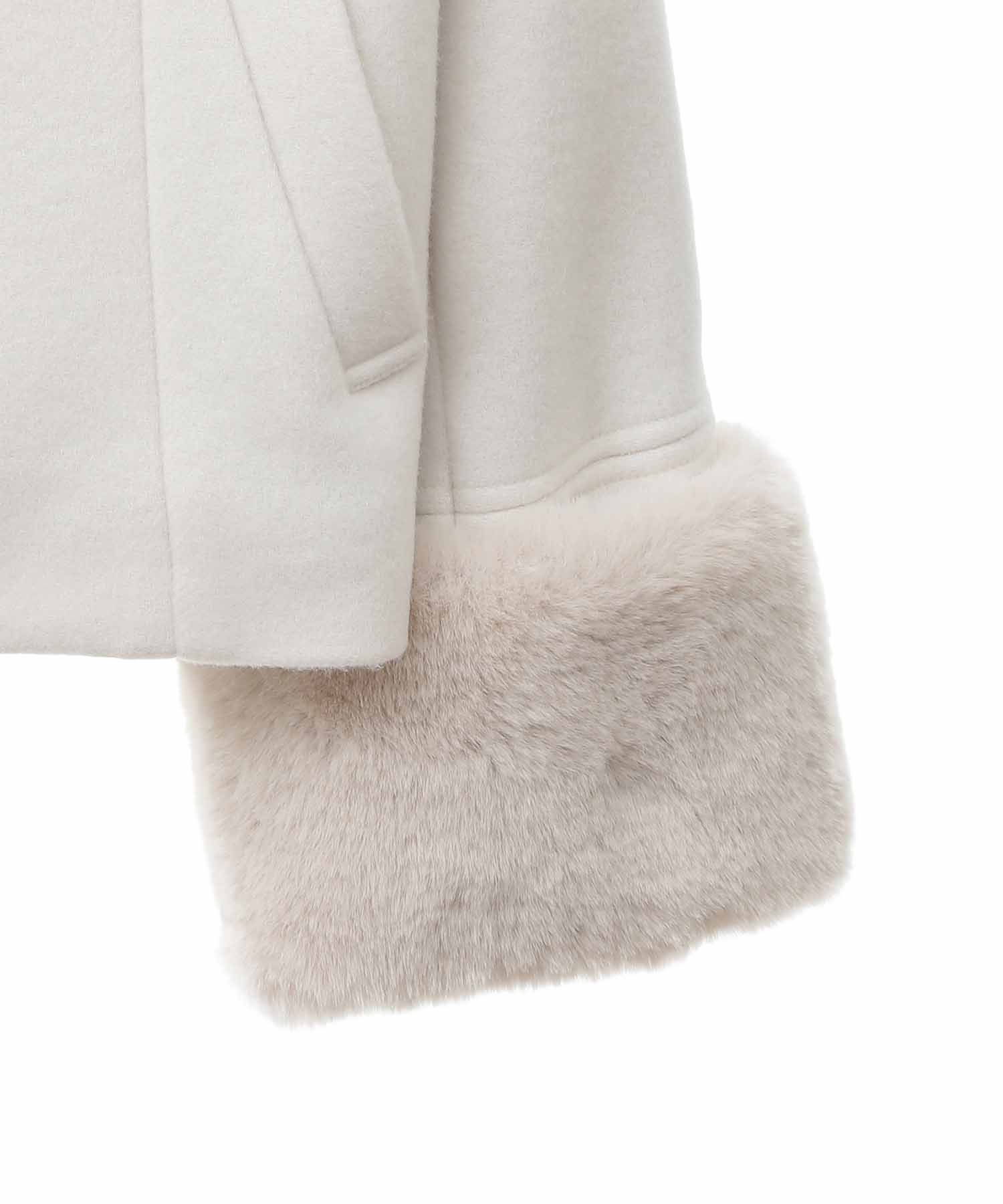 トランテアン ソン ドゥ モード 31 Sons de mode 袖ファー付きショートコート （サックス） サックス