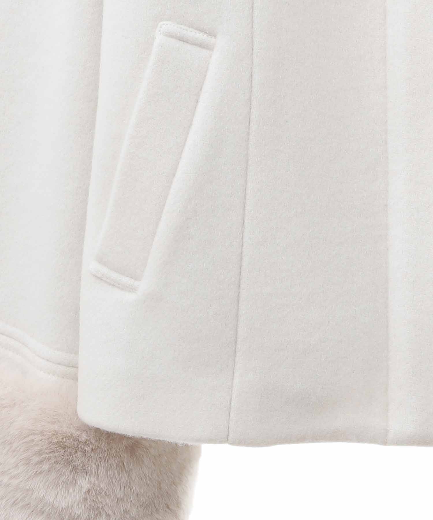 トランテアン ソン ドゥ モード 31 Sons de mode 袖ファー付きショートコート （サックス） サックス