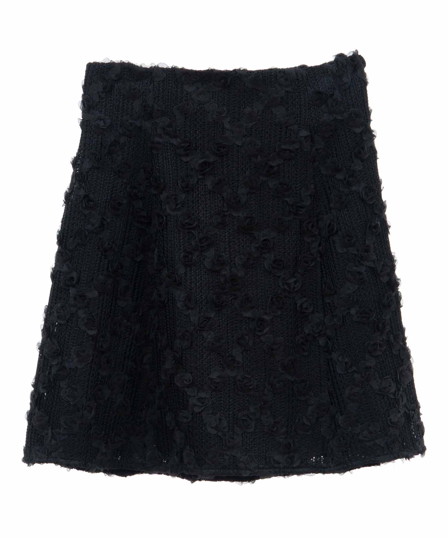 トランテアン ソン ドゥ モード 31 Sons de mode フラワーチュールミニスカート （ブラック） BLACK