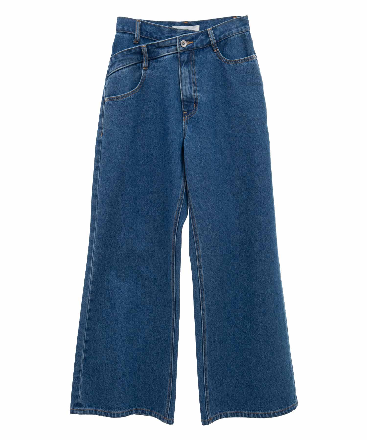 トランテアン ソン ドゥ モード 31 Sons de mode ウエストデザインデニムワイドパンツ （ブルー） BLUE