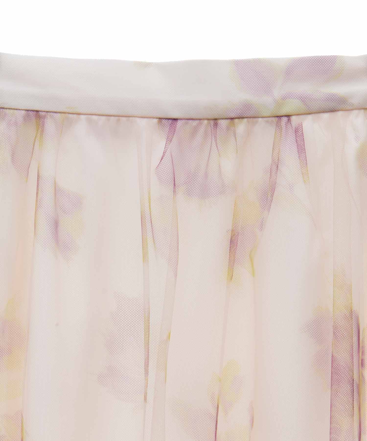 トランテアン ソン ドゥ モード 31 Sons de mode フラワープリントチュールスカート （オフベージュ） OFF-WHITE