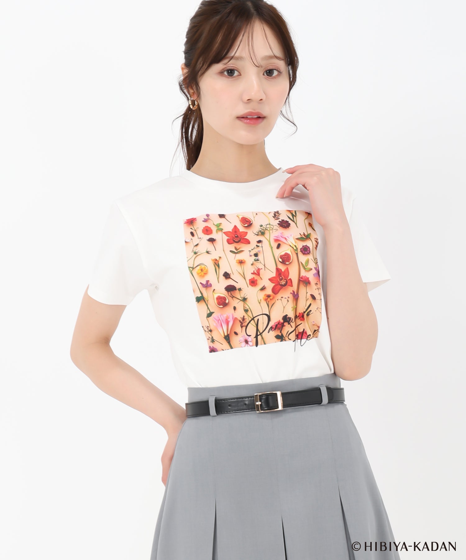 トランテアン ソン ドゥ モード 31 Sons de mode 2025春夏新作 【HIBIYA-KADANコラボ】フラワープリントTEE （OFF-WHITE） OFF-WHITE