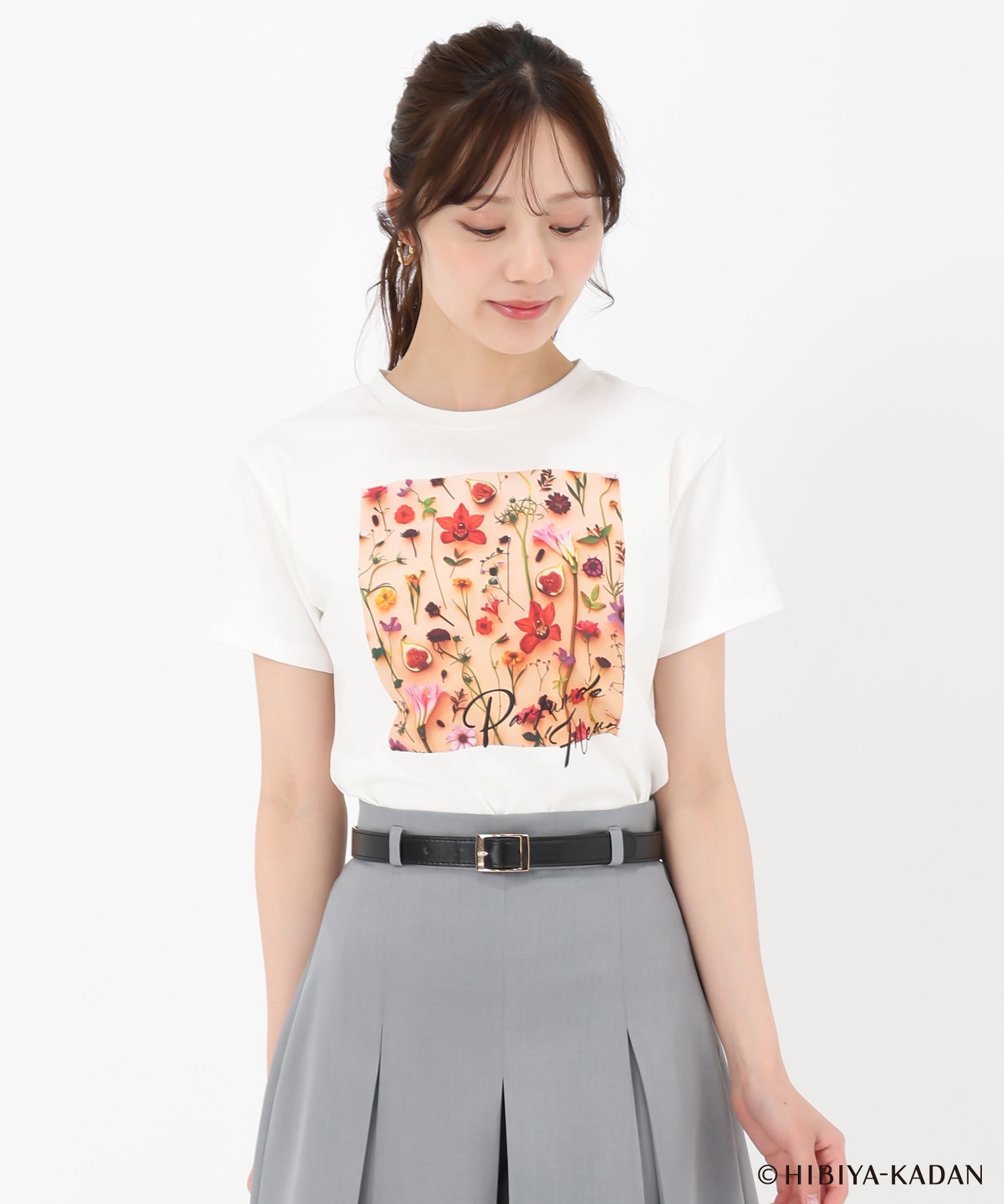 トランテアン ソン ドゥ モード 31 Sons de mode 2025春夏新作 【HIBIYA-KADANコラボ】フラワープリントTEE （OFF-WHITE） OFF-WHITE