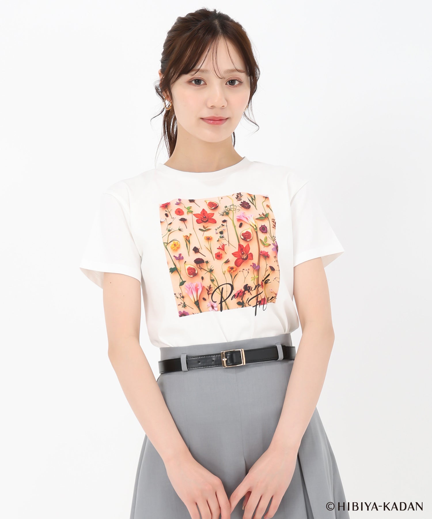 トランテアン ソン ドゥ モード 31 Sons de mode 2025春夏新作 【HIBIYA-KADANコラボ】フラワープリントTEE （OFF-WHITE） OFF-WHITE