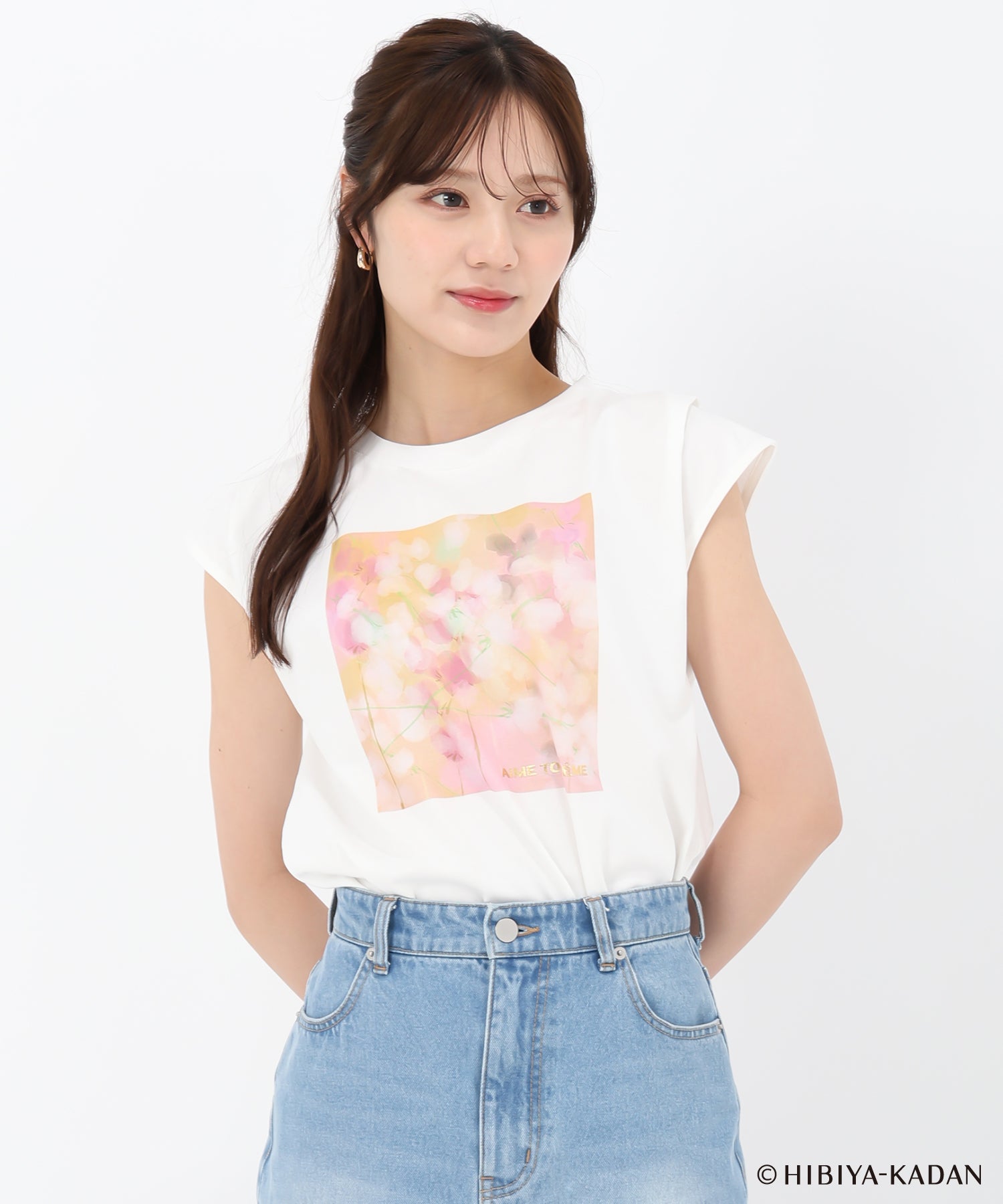 トランテアン ソン ドゥ モード 31 Sons de mode 2025春夏新作 【HIBIYA-KADANコラボ】フラワープリントノースリTEE （OFF-WHITE） OFF-WHITE