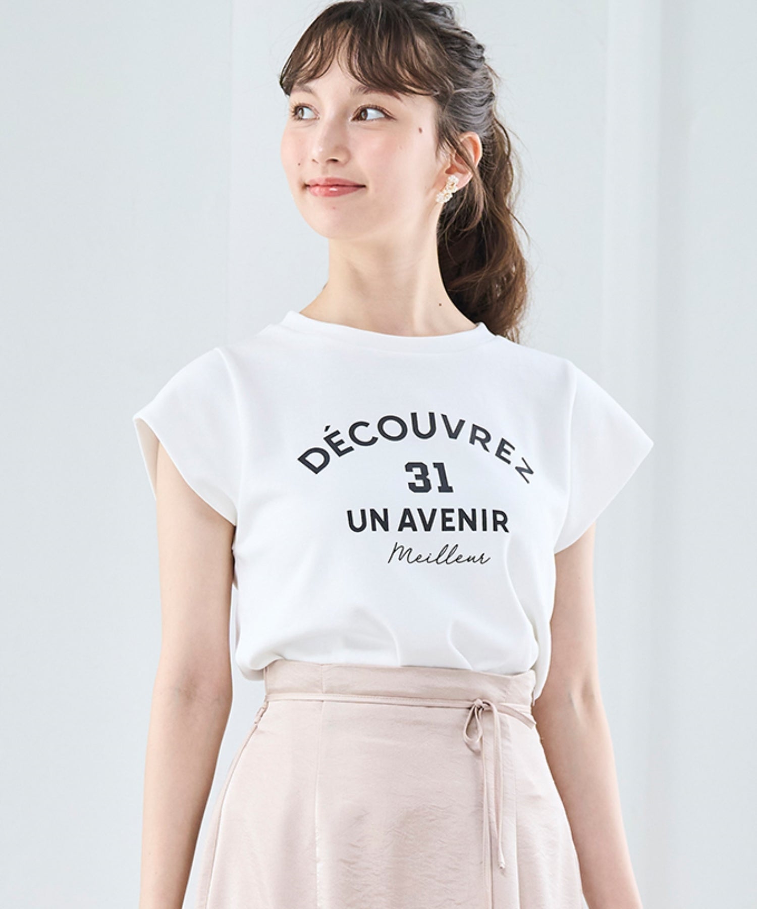 トランテアン ソン ドゥ モード 31 Sons de mode 2025春夏新作 ロゴプリントTシャツ （WHITE） WHITE