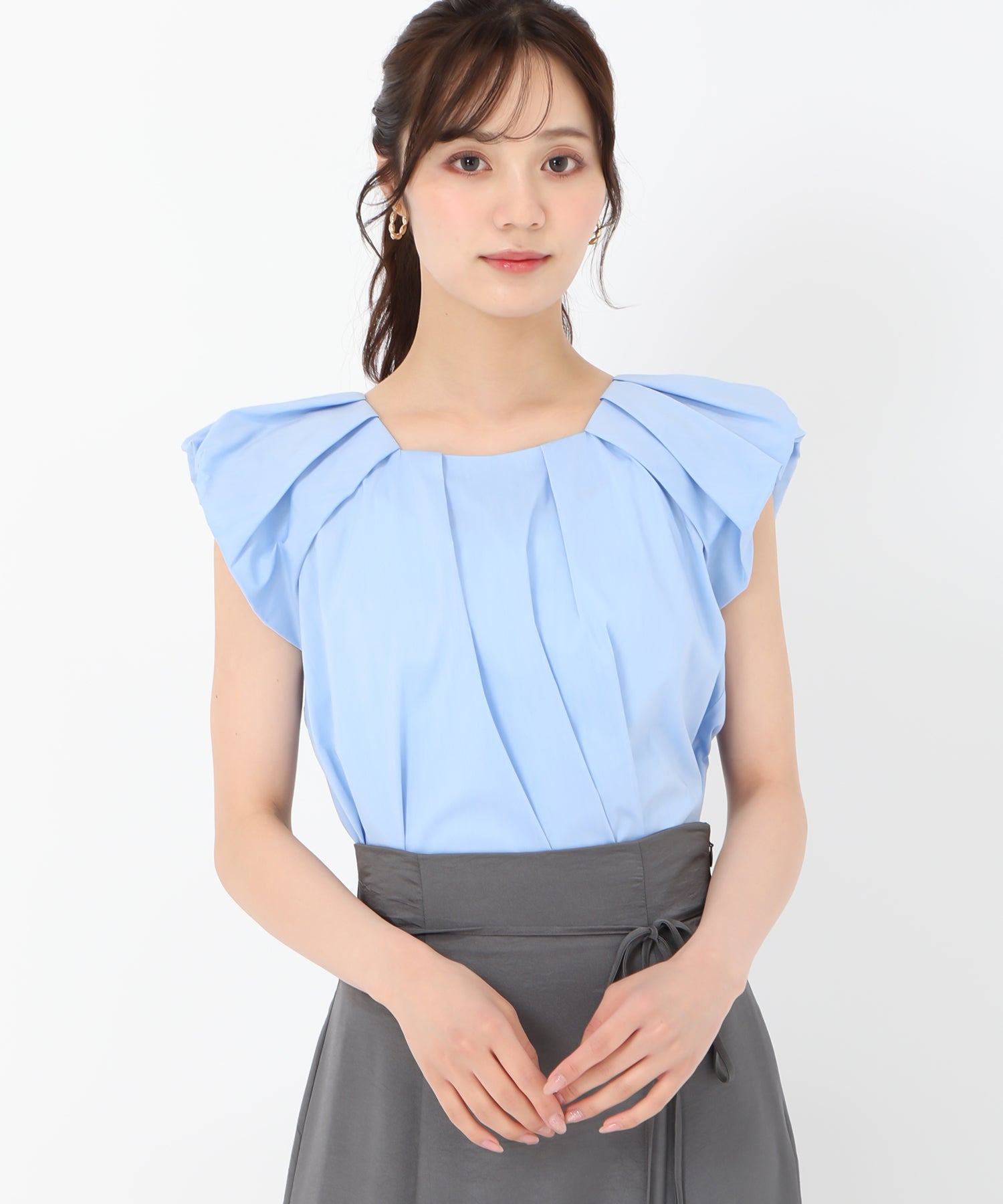 トランテアン ソン ドゥ モード 31 Sons de mode 2025春夏新作 バルーン袖ブラウス （BLUE） BLUE