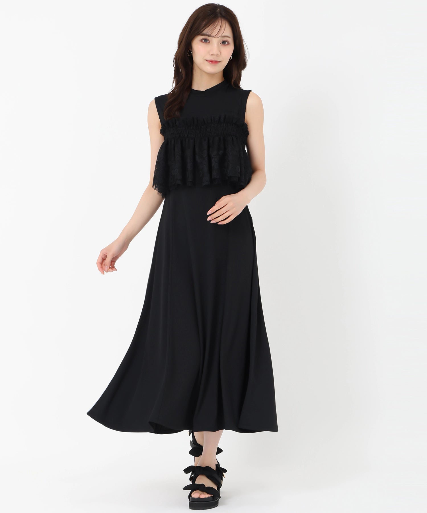 トランテアン ソン ドゥ モード 31 Sons de mode 2025春夏新作 レースビスチェセットカットワンピース （BLACK） BLACK