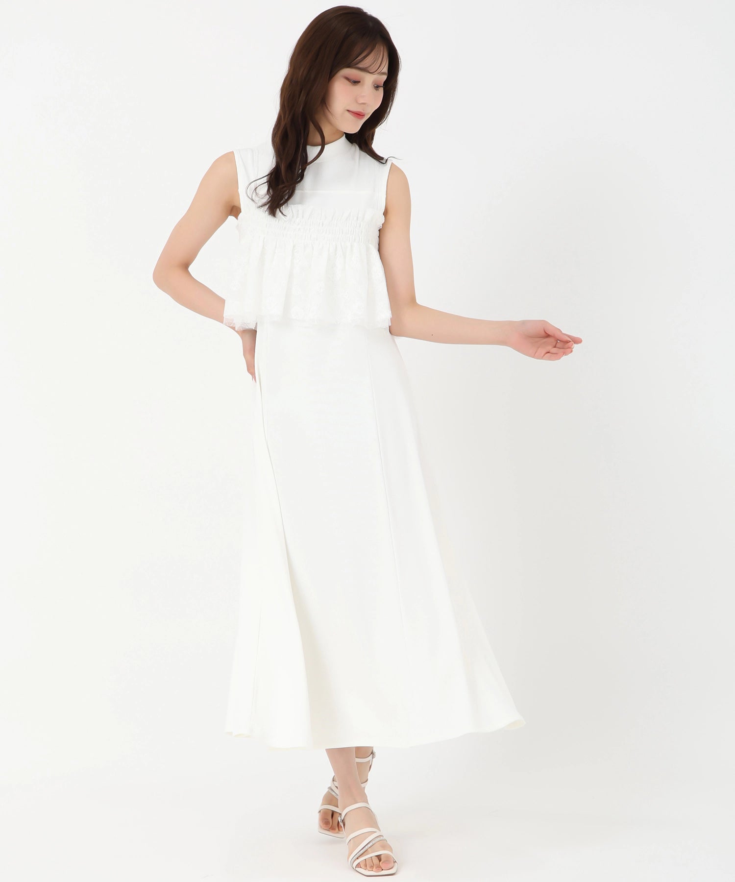 トランテアン ソン ドゥ モード 31 Sons de mode 2025春夏新作 レースビスチェセットカットワンピース （WHITE） WHITE