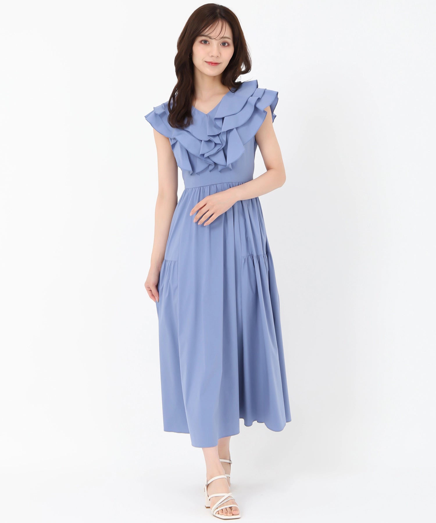 トランテアン ソン ドゥ モード 31 Sons de mode フリルカラーワンピース （BLUE） BLUE