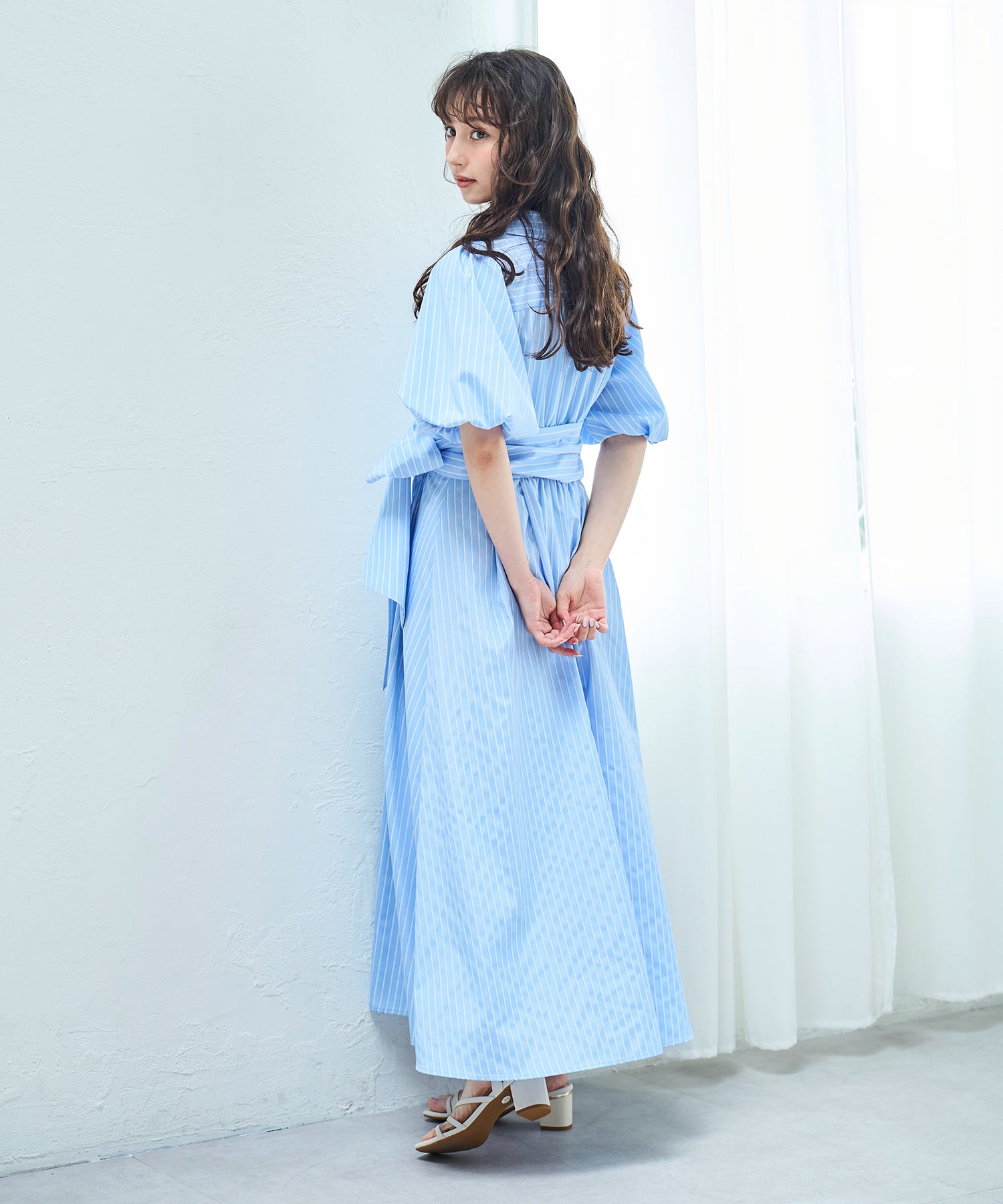 トランテアン ソン ドゥ モード 31 Sons de mode 2025春夏新作 パフスリーブシャツワンピース （L.BLUE） L.BLUE