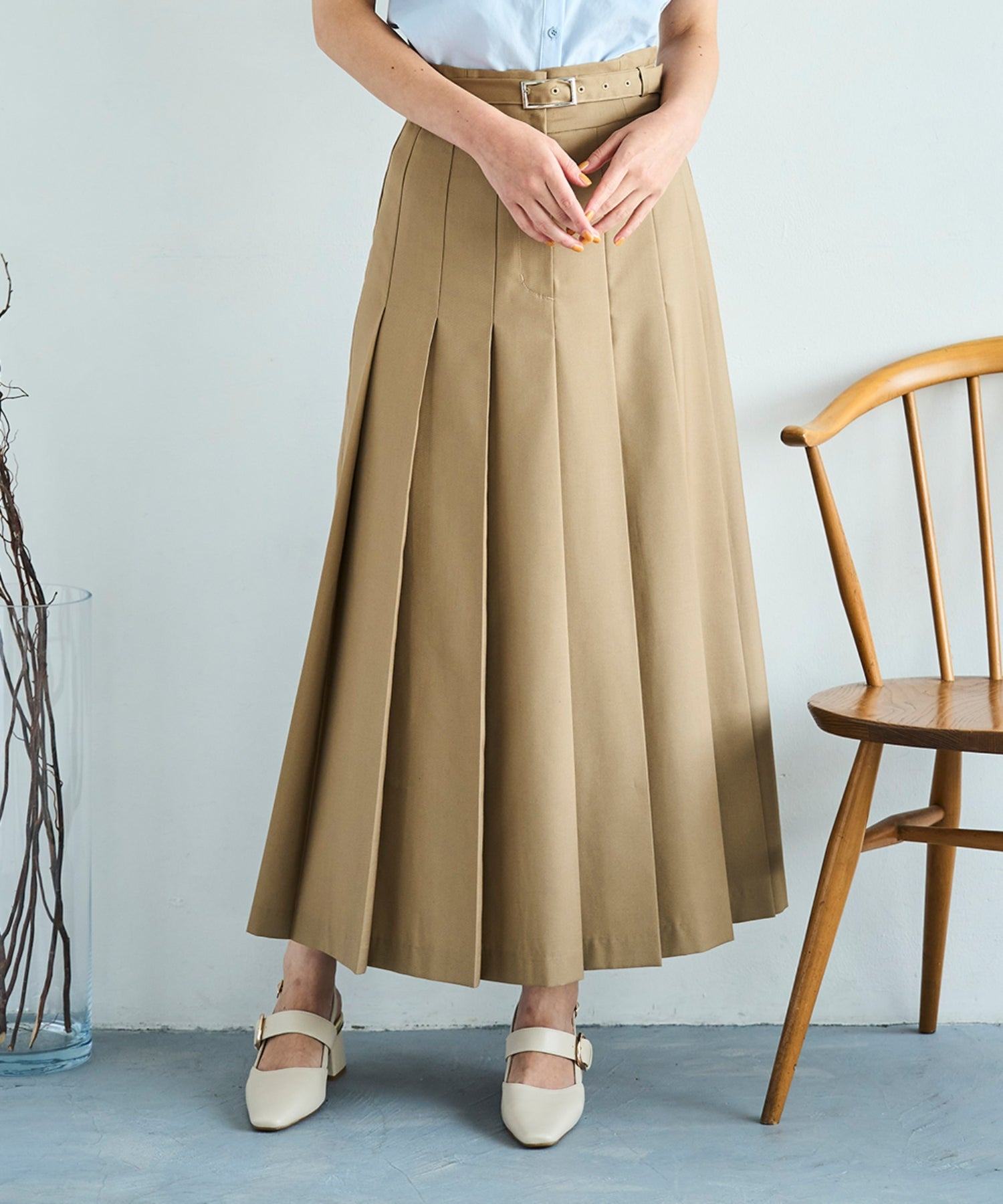 トランテアン ソン ドゥ モード 31 Sons de mode 2025秋冬新作 セミフレアプリーツスカート （CAMEL） CAMEL