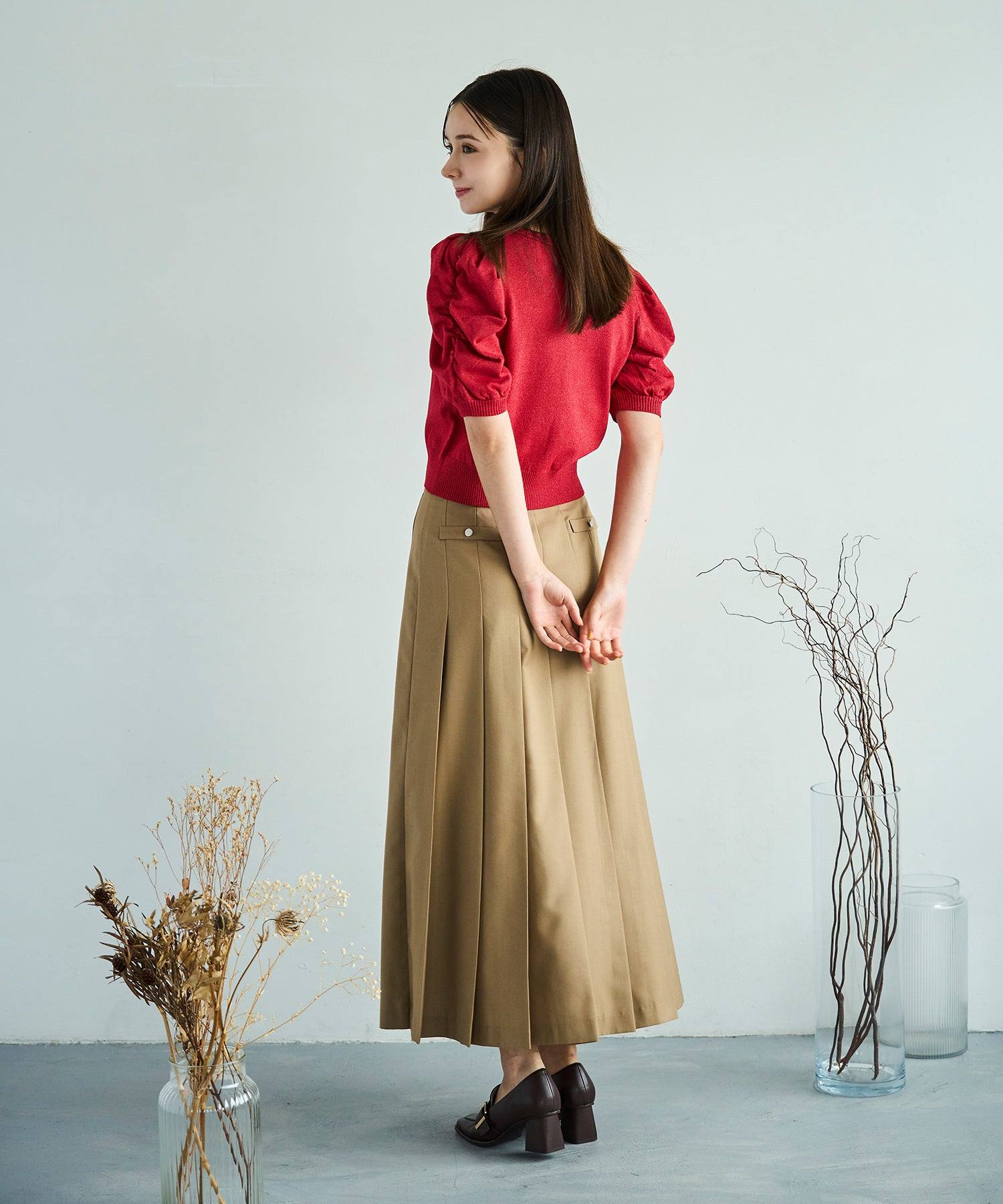 トランテアン ソン ドゥ モード 31 Sons de mode 2025秋冬新作 セミフレアプリーツスカート （CAMEL） CAMEL