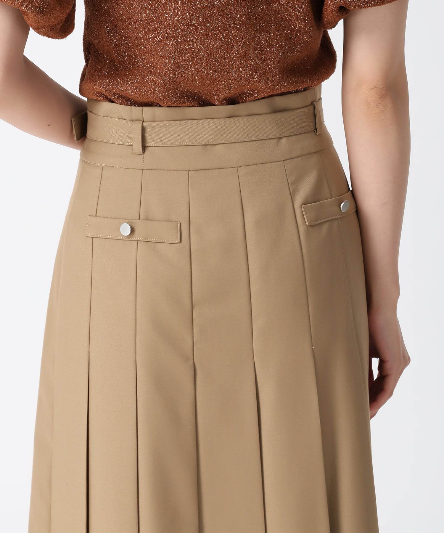 トランテアン ソン ドゥ モード 31 Sons de mode 2025秋冬新作 セミフレアプリーツスカート （CAMEL） CAMEL
