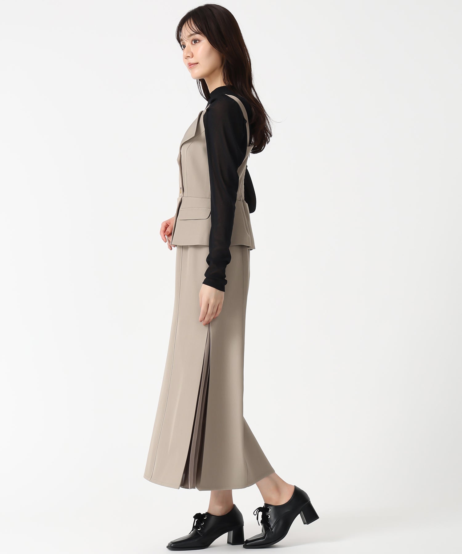 トランテアン ソン ドゥ モード 31 Sons de mode 2025秋冬新作 トレンチ風キャミワンピース TT537408 （BROWN） BROWN