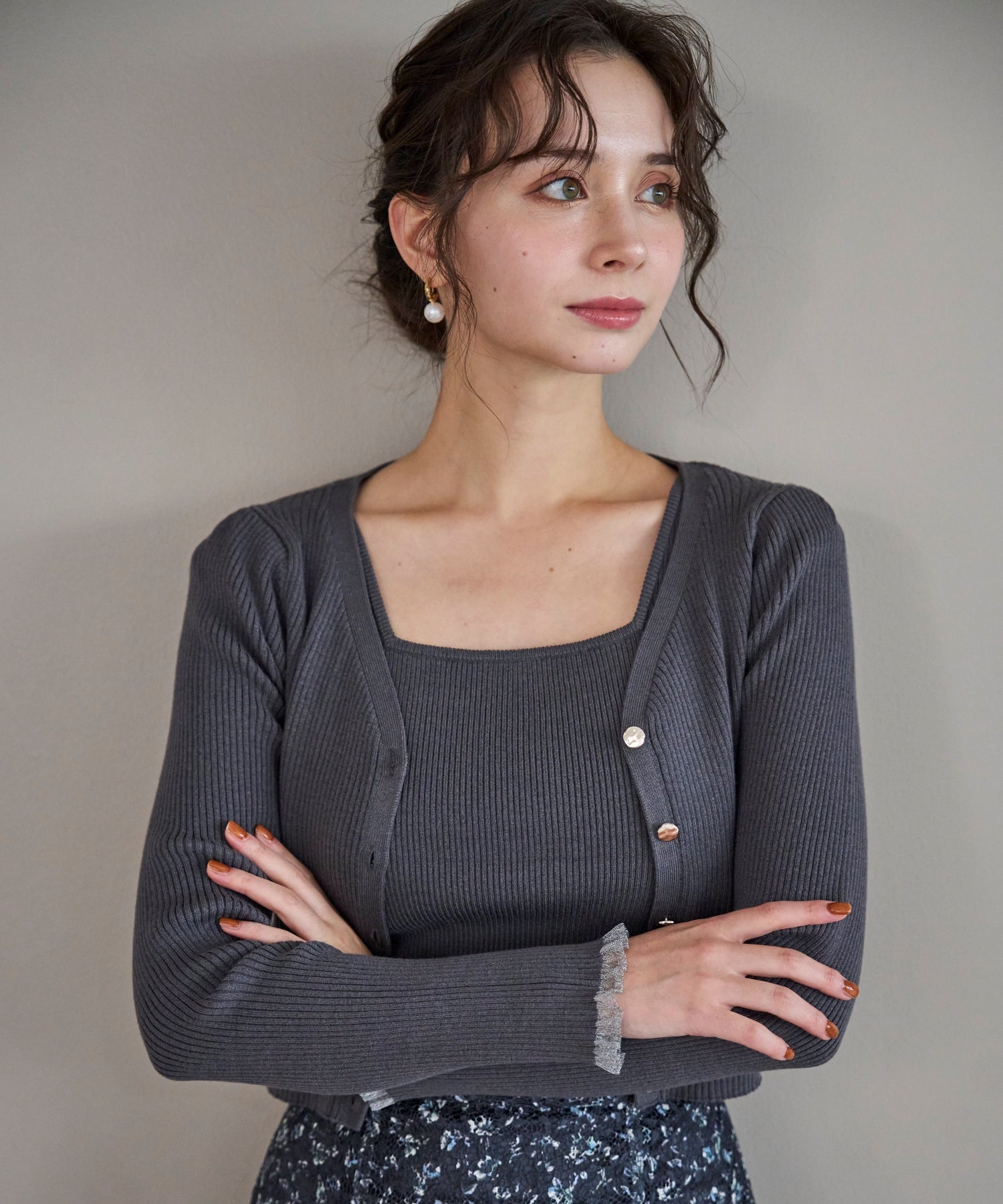 トランテアン ソン ドゥ モード 31 Sons de mode 2025秋冬新作 アンサンブルニット TT538405 （CH.GREY） CH.GREY