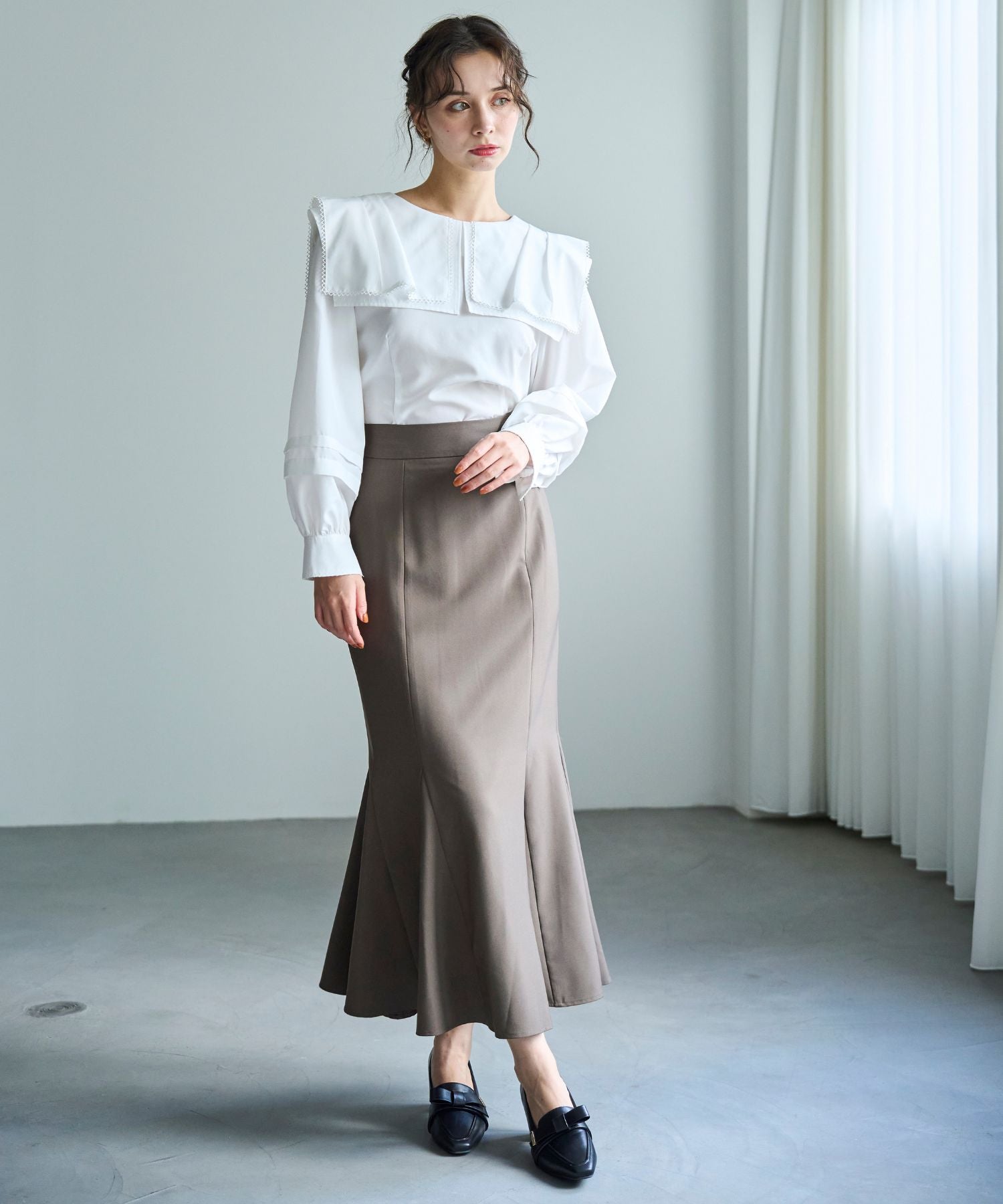 トランテアン ソン ドゥ モード 31 Sons de mode 2025秋冬新作 ビッグカラーブラウス TT538107 （OFF-WHITE） OFF-WHITE
