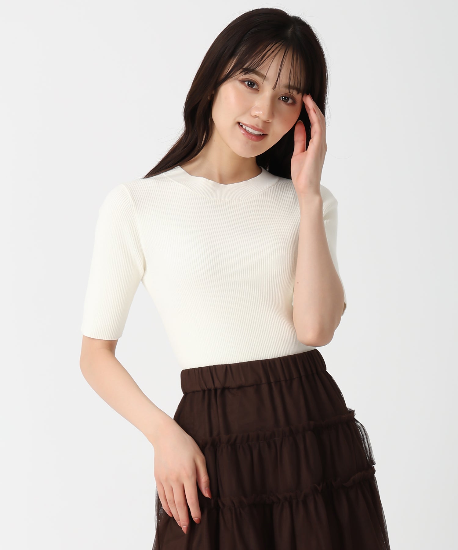 トランテアン ソン ドゥ モード 31 Sons de mode 2025秋冬新作 バックダブルリボンニット TT538314 （WHITE） WHITE