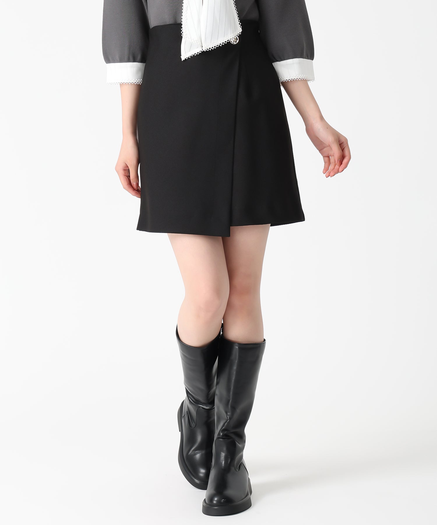 トランテアン ソン ドゥ モード 31 Sons de mode 2025秋冬新作 ラップミニスカート TT537213 （BLACK） BLACK