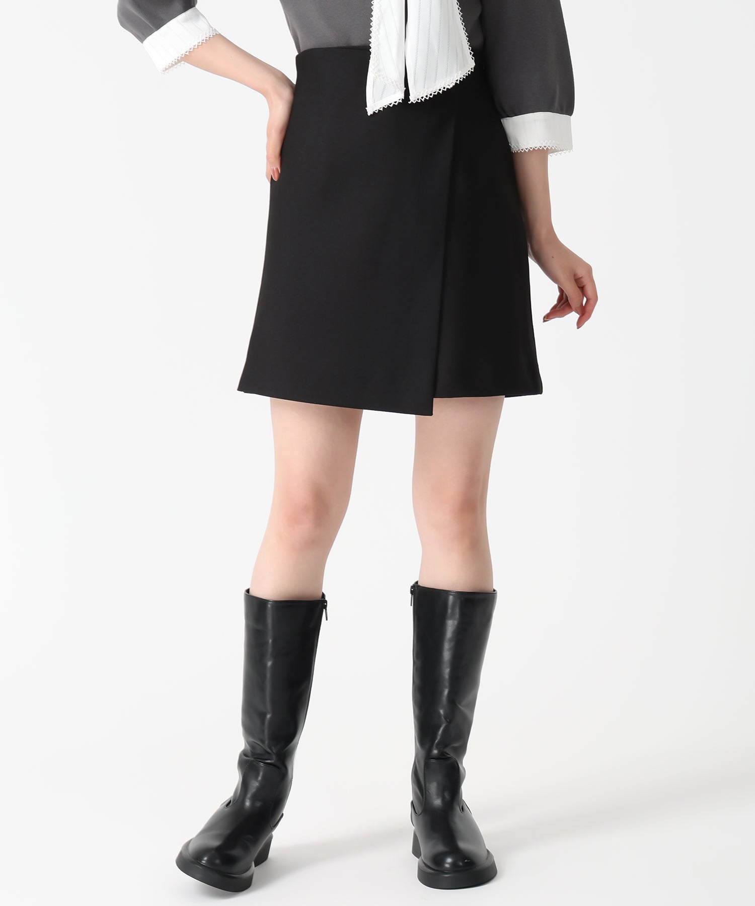 トランテアン ソン ドゥ モード 31 Sons de mode 2025秋冬新作 ラップミニスカート TT537213 （BLACK） BLACK