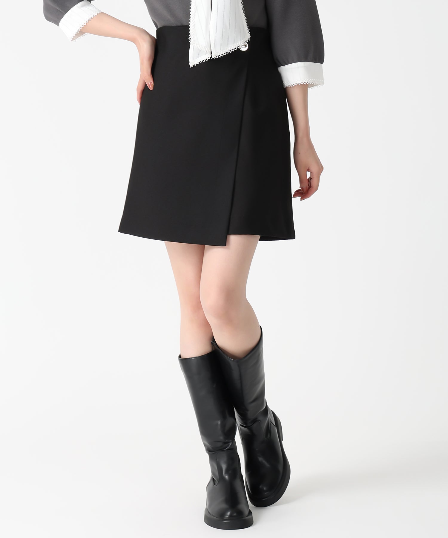 トランテアン ソン ドゥ モード 31 Sons de mode 2025秋冬新作 ラップミニスカート TT537213 （BLACK） BLACK