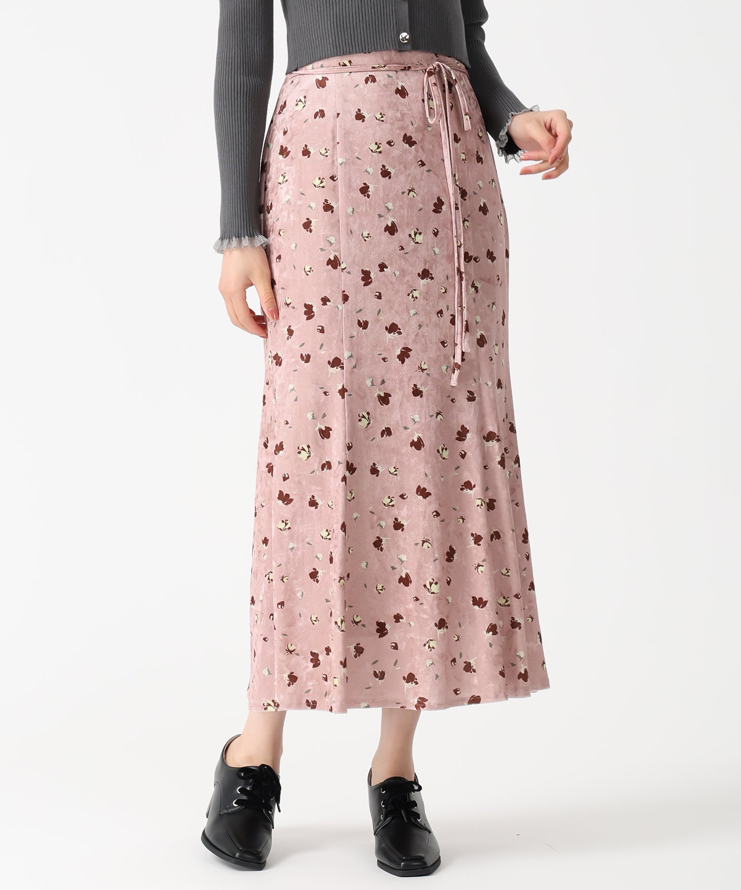 トランテアン ソン ドゥ モード 31 Sons de mode 2025秋冬新作 ベルベットフラワースカート TT537209 （PINK） PINK