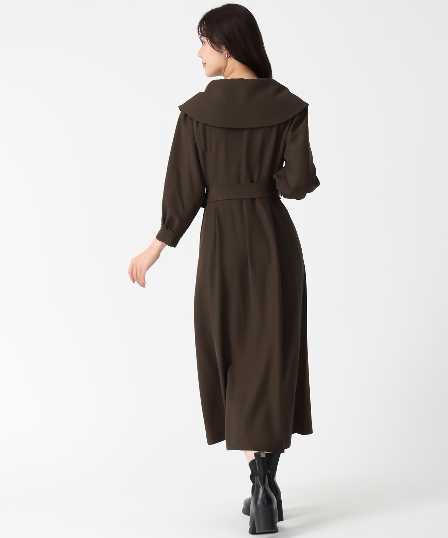 トランテアン ソン ドゥ モード 31 Sons de mode 2025秋冬新作 ビッグ襟付きトレンチ風ワンピース TT547401 （GREY） GREY